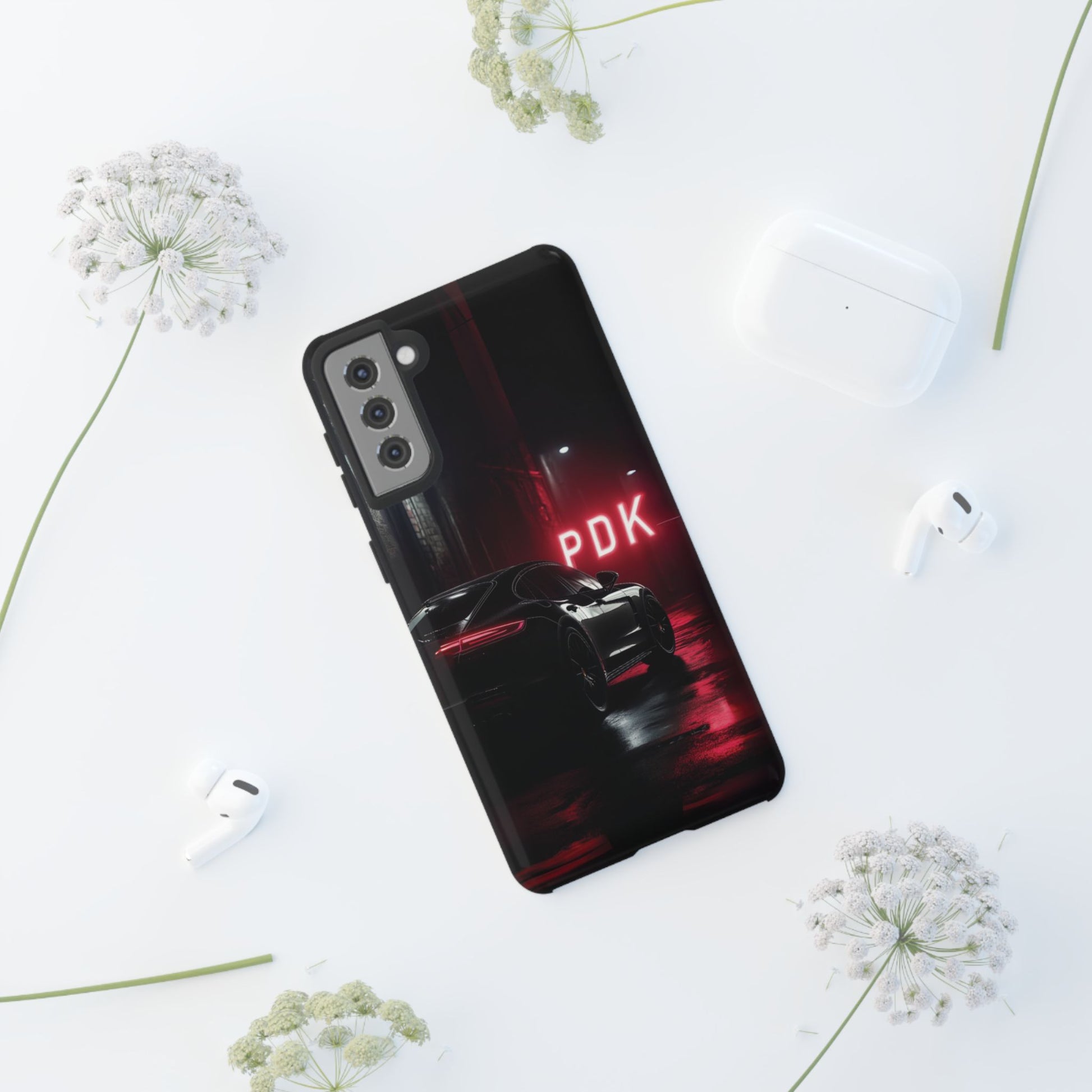 Super Sports Car Phone Case PDK Car Lover Gift Porsche Panamera Inspired Neon Sign Font iPhone 13 14 15 16 Pro Max