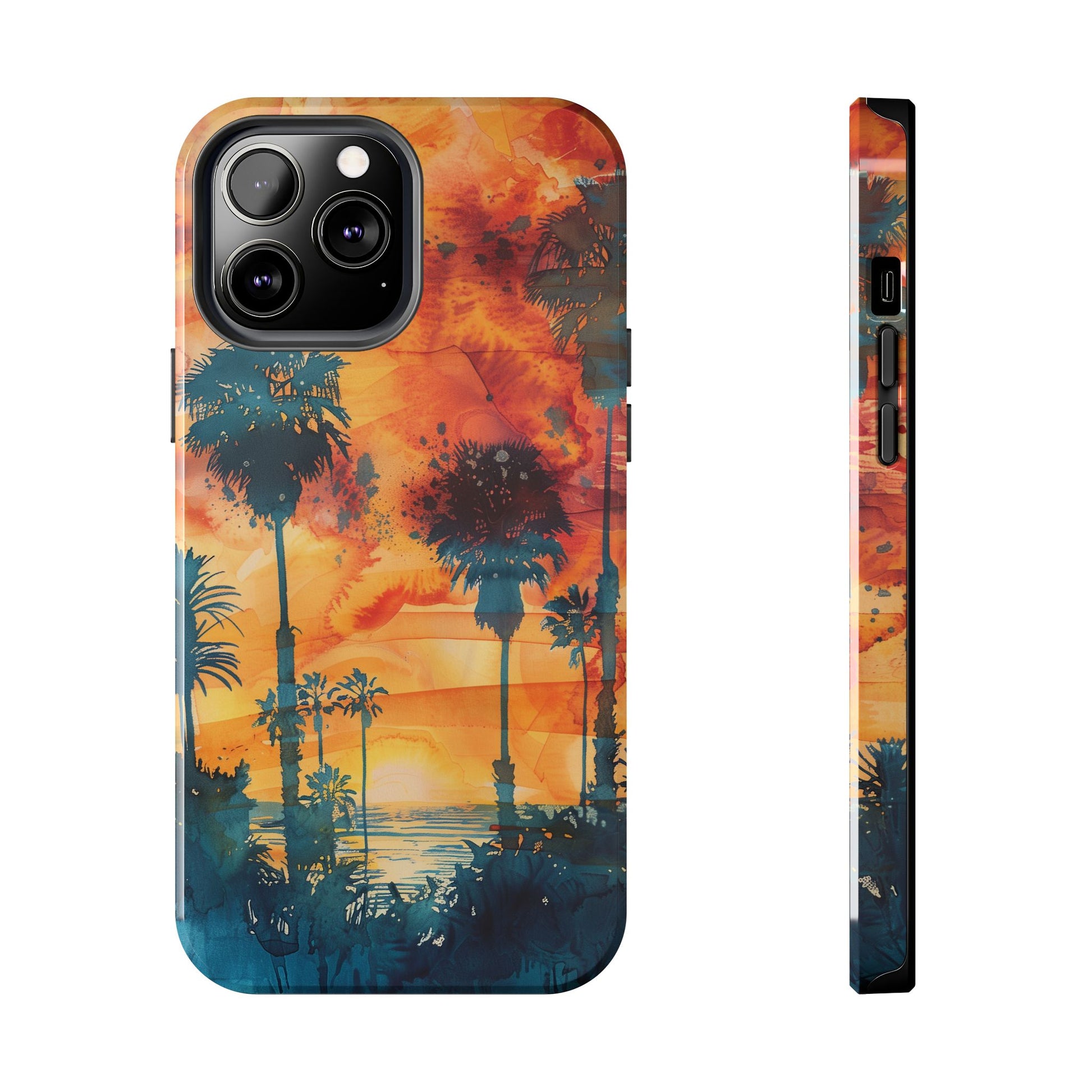 Los Angeles Sunset iPhone Case, Golden Hour Scenic View, Hollywood Hills Sunset Phone Case, Palm Trees Phone Case, iphone 15 pro max case