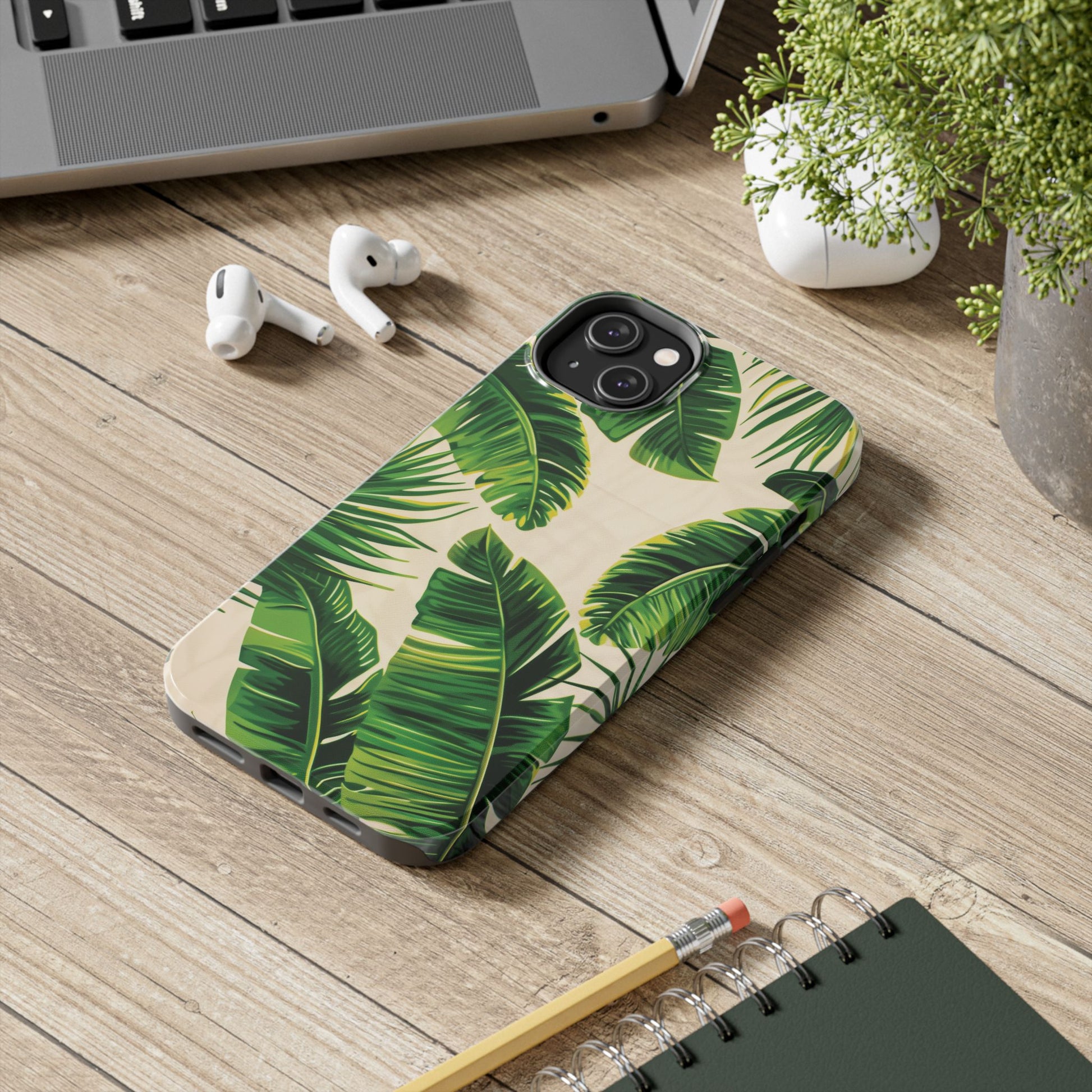 Custom Palm Leaf Beach Phone Case, Palm Frond Tropical Leaf Design Summer Surf Boho Chic Sun iphone 13 14 15 Pro Max Plus Galaxy