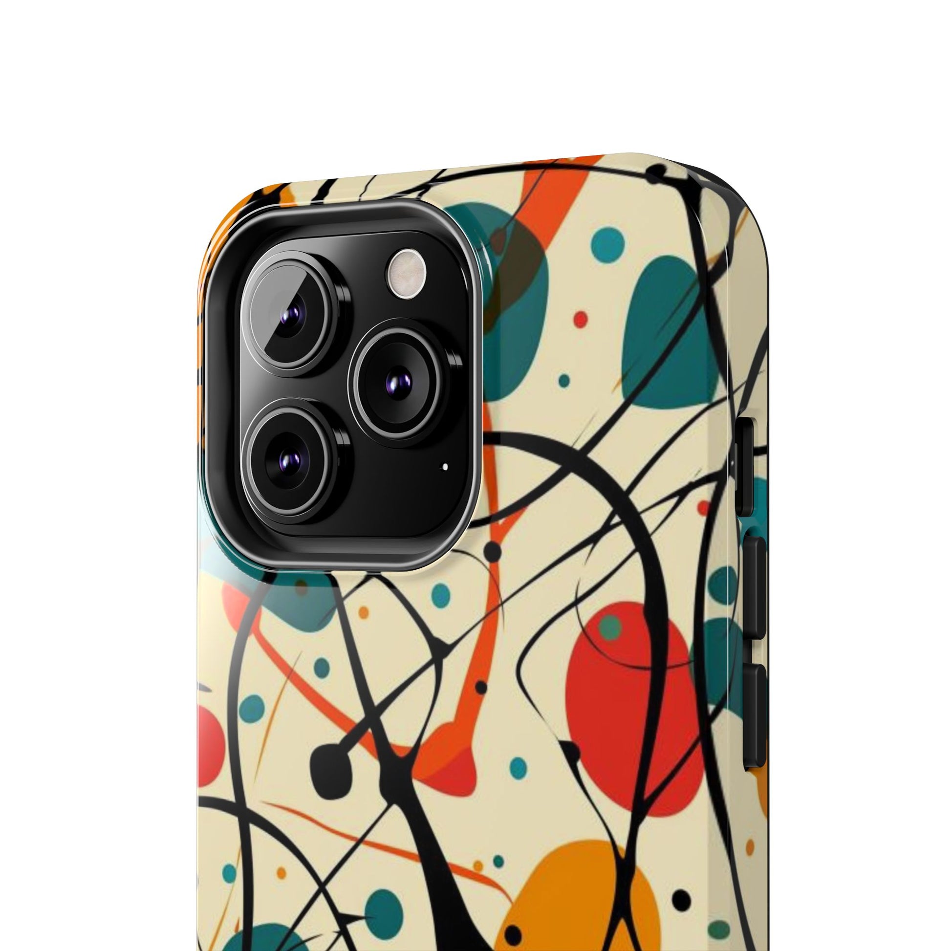 Mid Mod Phone Case,  Colorful Mid Mod Design Durable Phone Case, Vibrant and Stylish iPhone Tough Cover, iphone 15 case, iphone 14 pro max