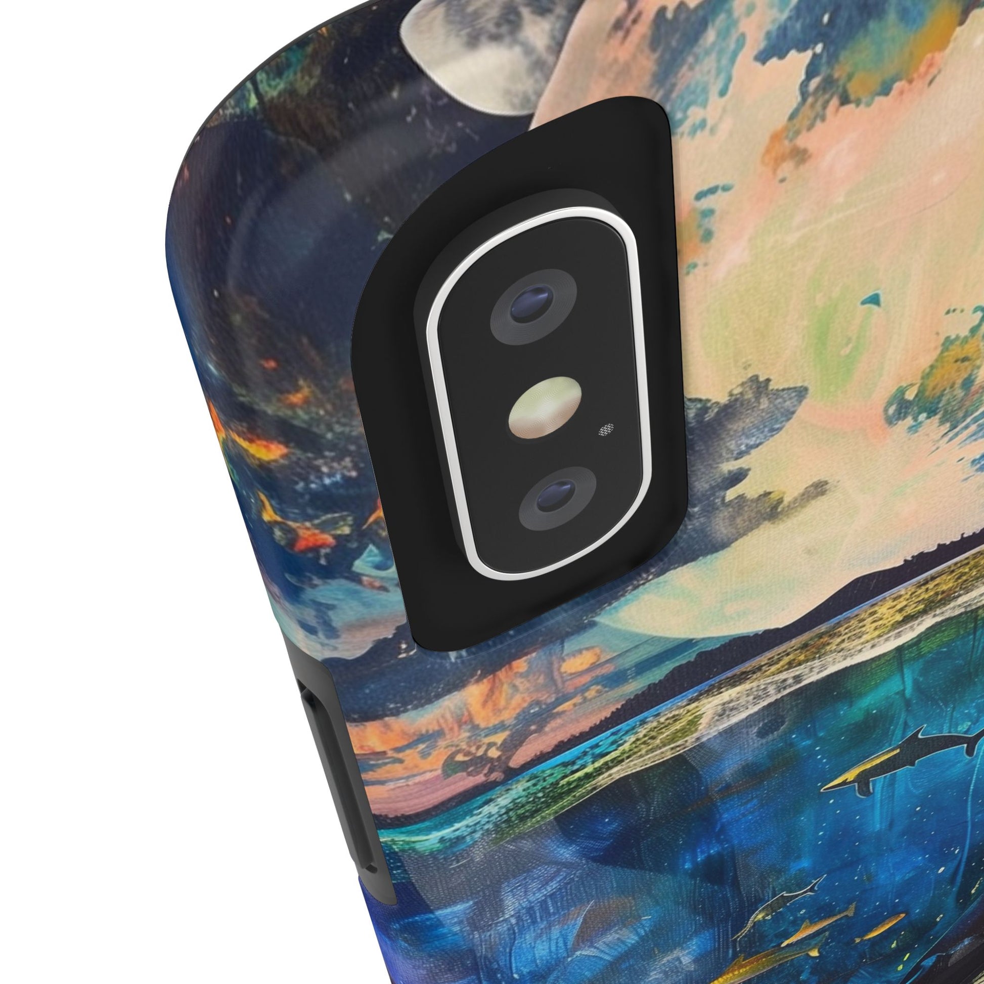 Abstract Moonlit Whale Underwater Phone Case - Durable and Stunning Protective Cover