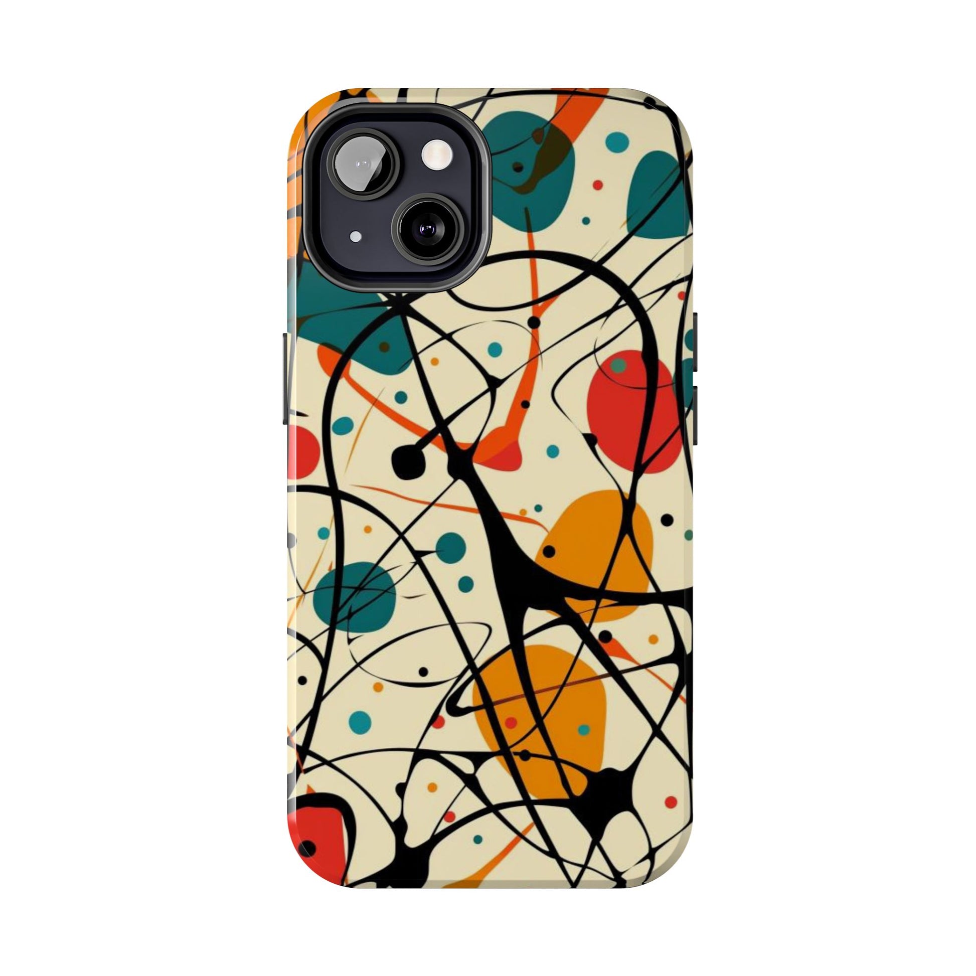 Mid Mod Phone Case,  Colorful Mid Mod Design Durable Phone Case, Vibrant and Stylish iPhone Tough Cover, iphone 15 case, iphone 14 pro max