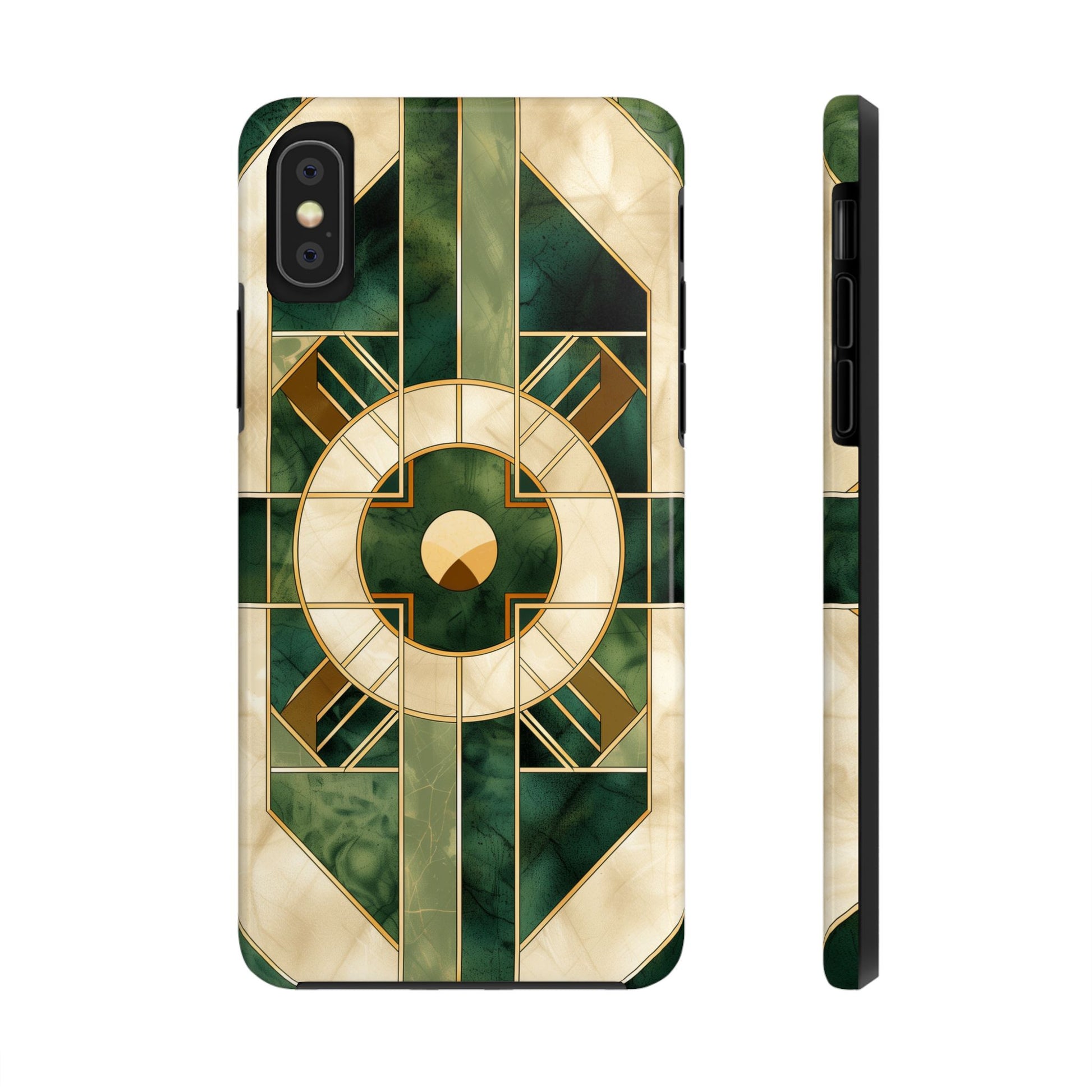 Green Frank Lloyd Wright Inspired Phone Case - Geometric Elegance for iPhone Models