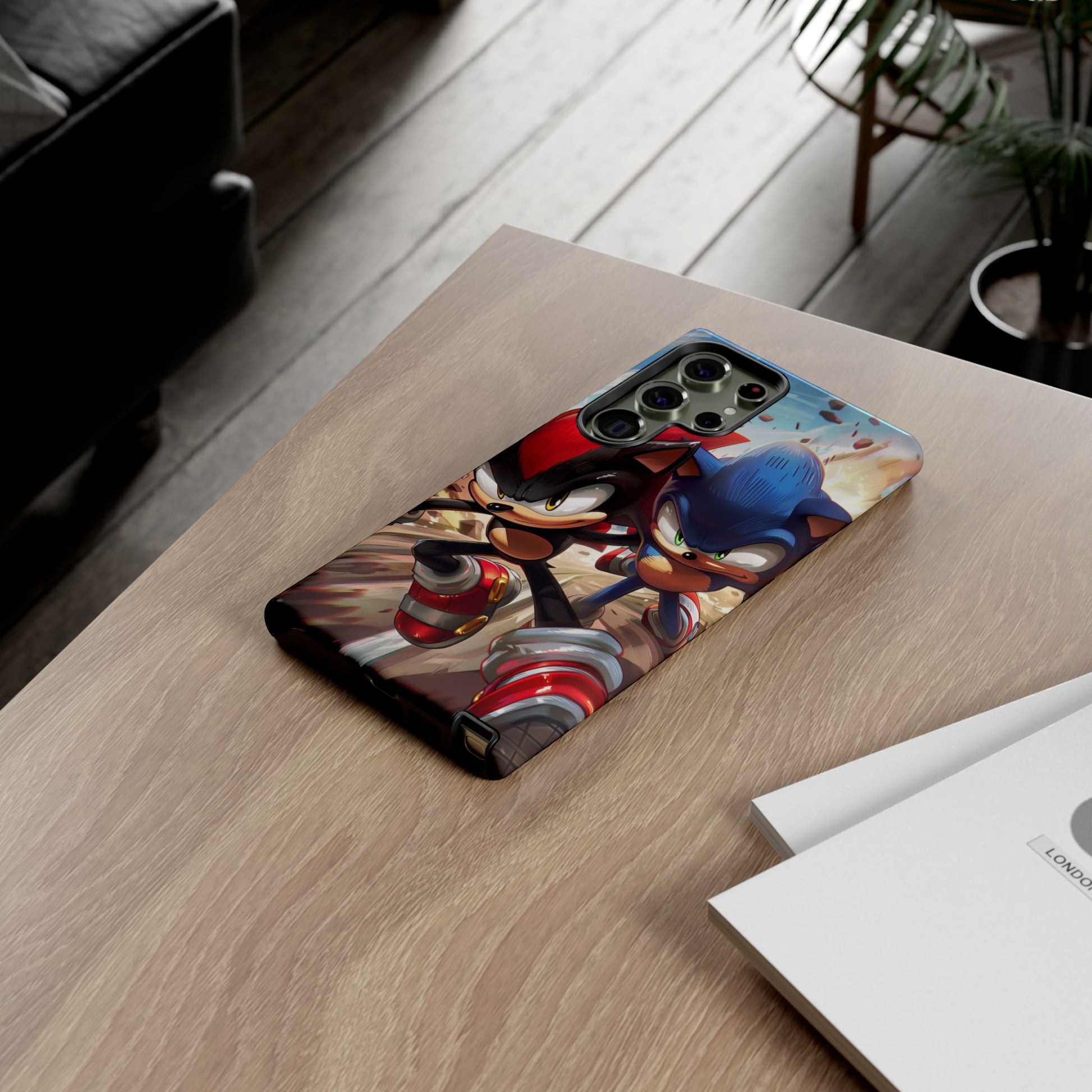 Sonic and Shadow Phone Case, Sonic and Shadow, Tough Android Case, Fun Video Game Phone Case, Retro Game Case, SEGA Video Game Android Case