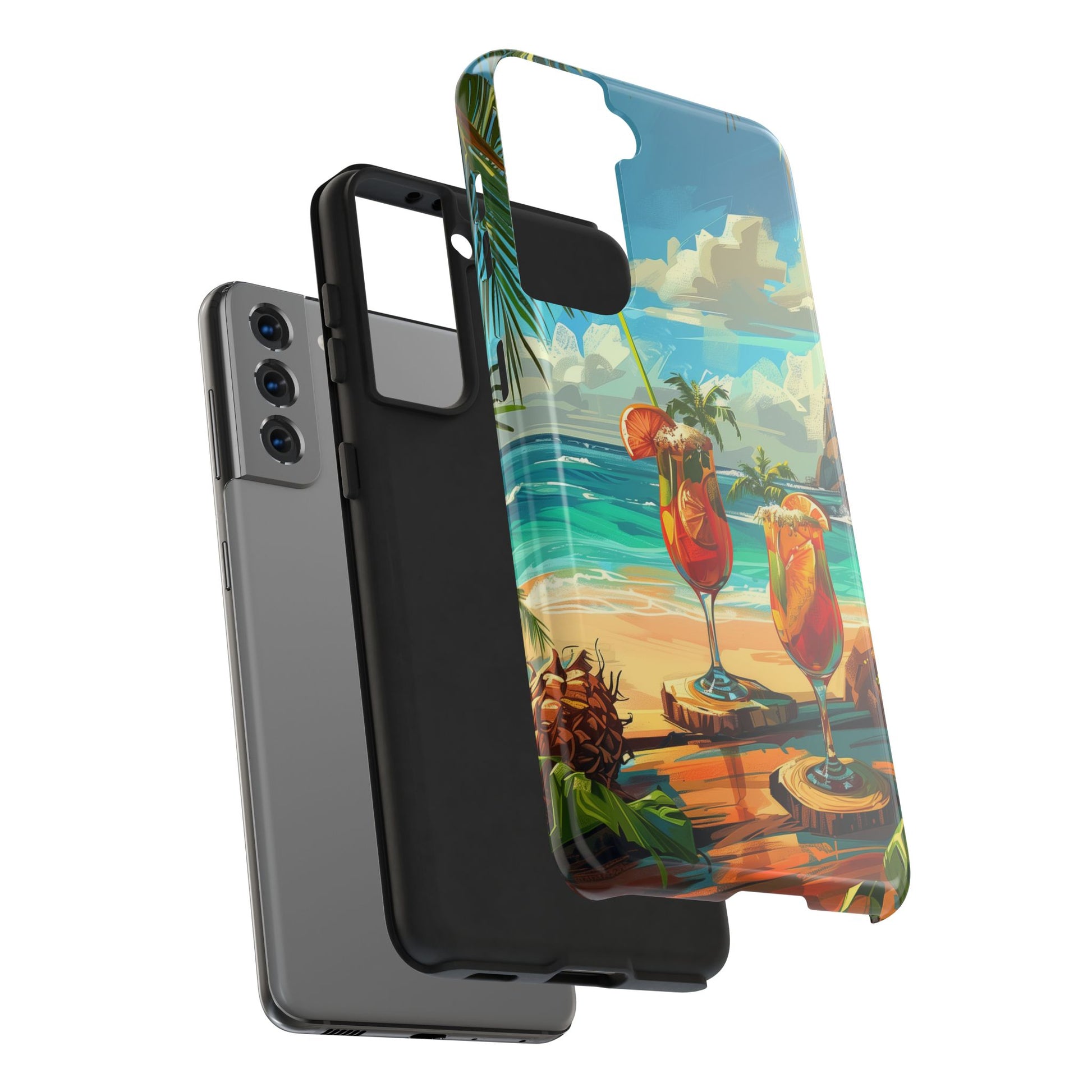 Retro Beach Scene Phone Case, Vintage Tropical Ocean iPhone Case, Summer Beach Phone Cover for iPhone, iphone 15 pro max
