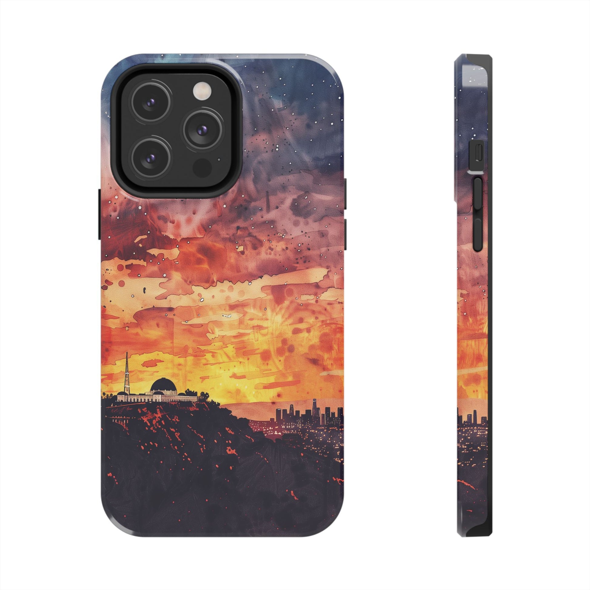Los Angeles Sunset iPhone Case, Golden Hour Scenic View, Hollywood Hills Sunset Phone Case, Palm Trees Phone Case, iphone 15 pro max case