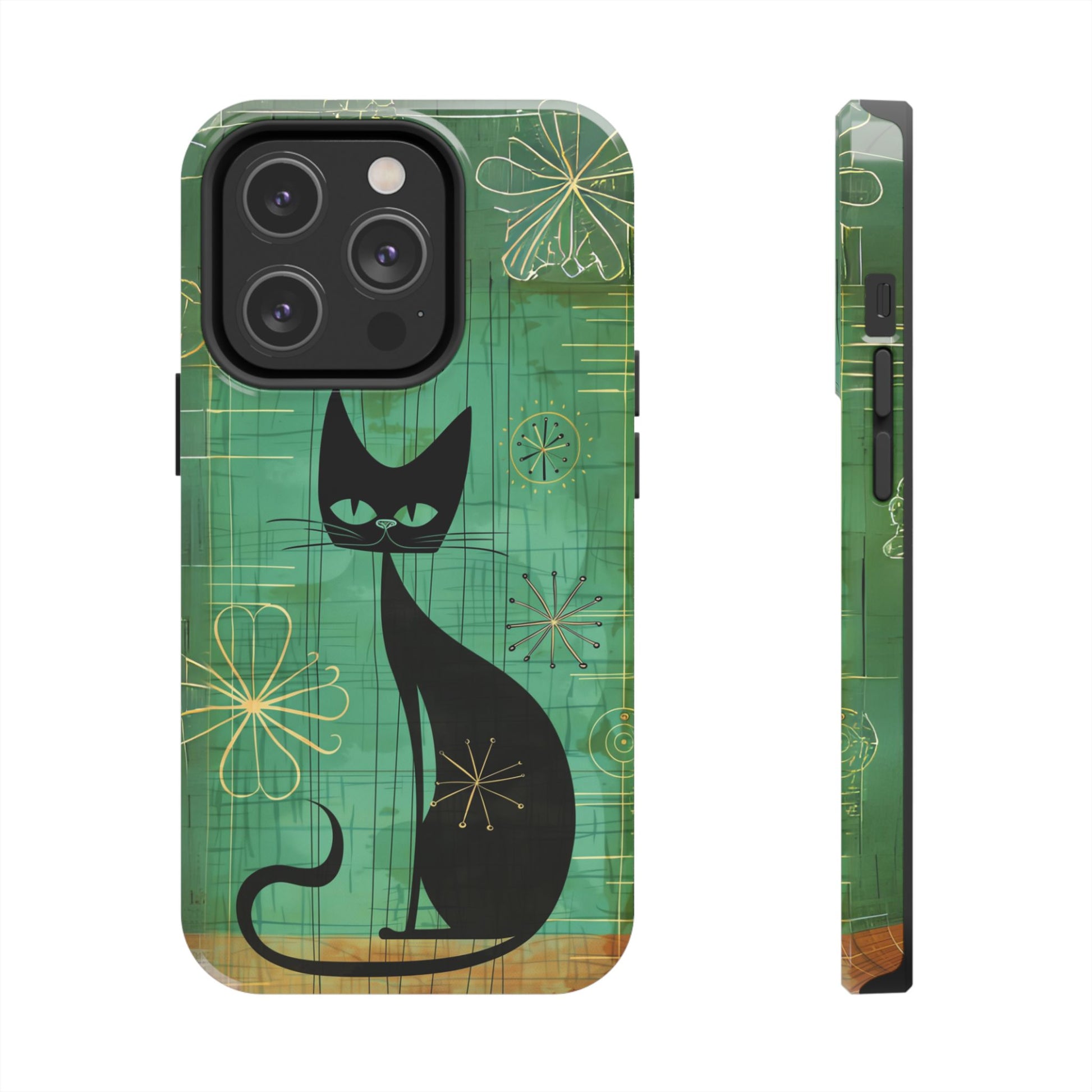 Mid-Century Modern Phone Case-Case, Mid Mod iPhone Case, Atomic Cats iPhone Case, Retro Chic Smartphone Cover, Unique Phone Case
