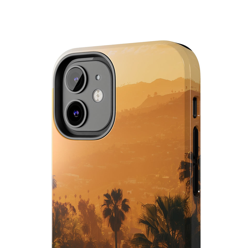 Los Angeles Sunset iPhone Case, Golden Hour Scenic View, Hollywood Hills Sunset Phone Case, Palm Trees Phone Case, iphone 15 pro max case