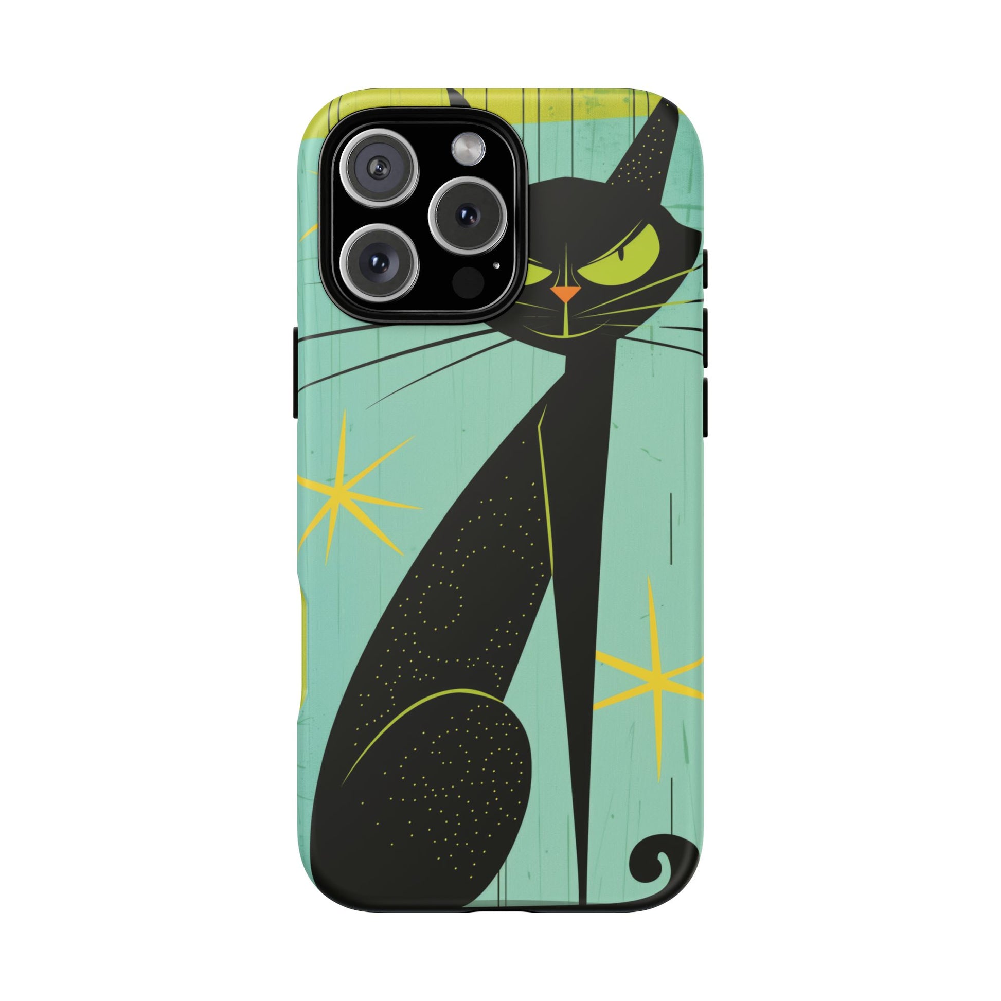 Mid-Century Modern Phone Case, Mid Mod Android Case, Atomic Cats Android Case, Retro Chic Smartphone Cover, Unique Artistic Phone Accessory