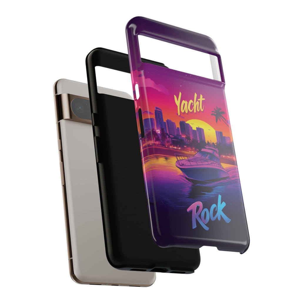 Yacht Rock Custom Phone Case iPhone 13 14 15 16 Pro Max Sunset Cruise Harbor Miami Vice Yacht Rock Gift Boating Captain South Beach Surfing