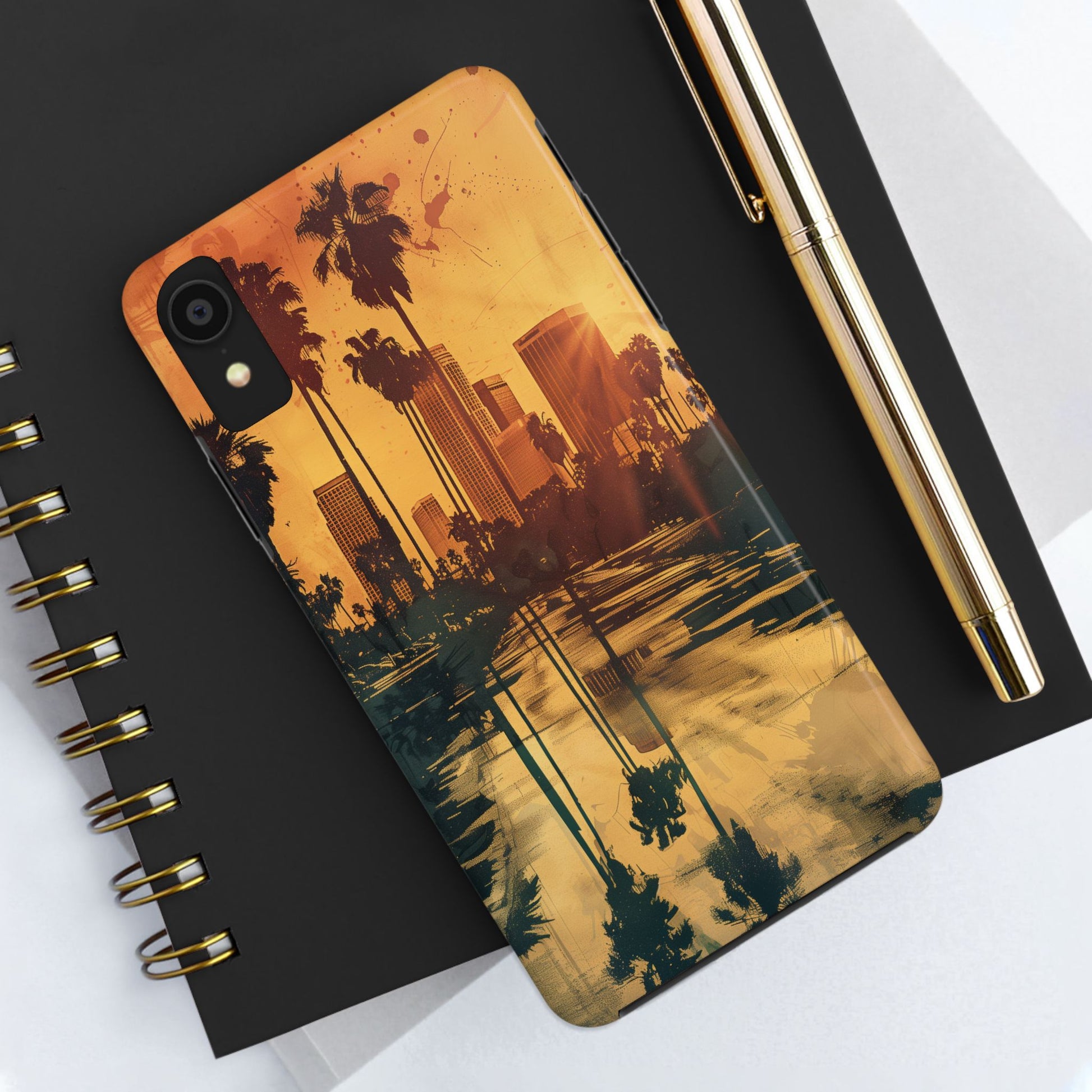 Los Angeles Sunset iPhone Case, Golden Hour Scenic View, Hollywood Hills Sunset Phone Case, Palm Trees Phone Case, iphone 15 pro max case