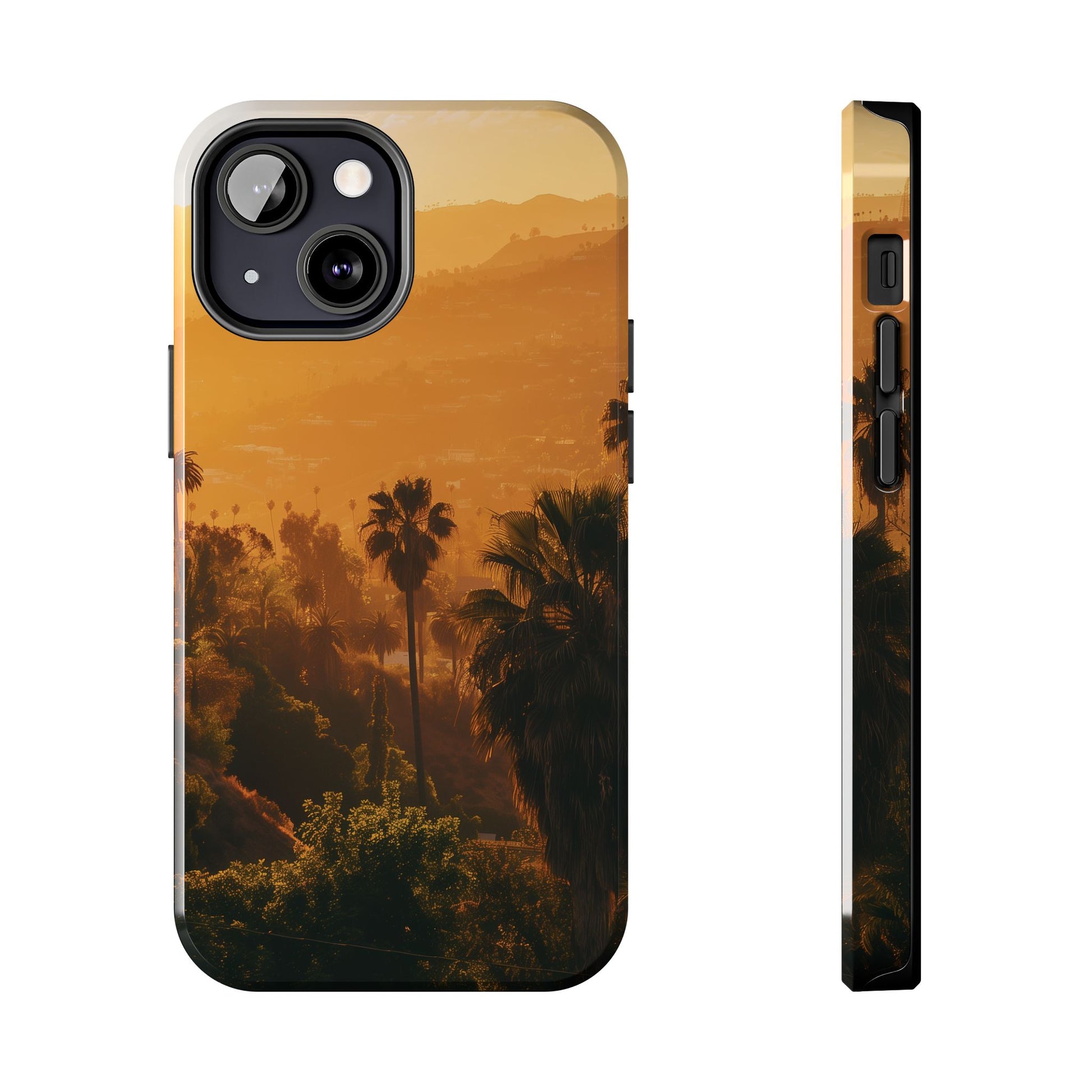 Los Angeles Sunset iPhone Case, Golden Hour Scenic View, Hollywood Hills Sunset Phone Case, Palm Trees Phone Case, iphone 15 pro max case