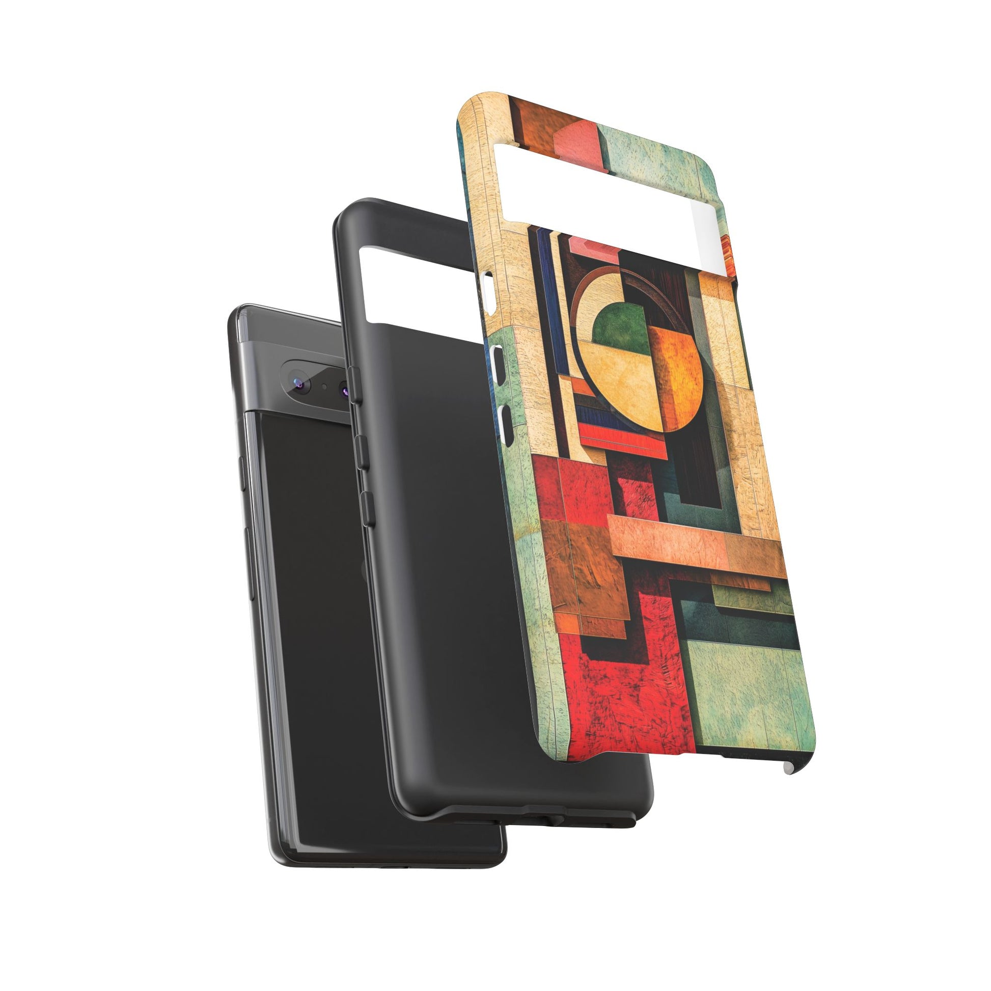 Tan Prairie Style Frank Lloyd Wright Usonian Phone Case Geometric Stained Glass Art Deco Marble Gold 13 14 15 16 iPhone Pro Max Galaxy Pixel