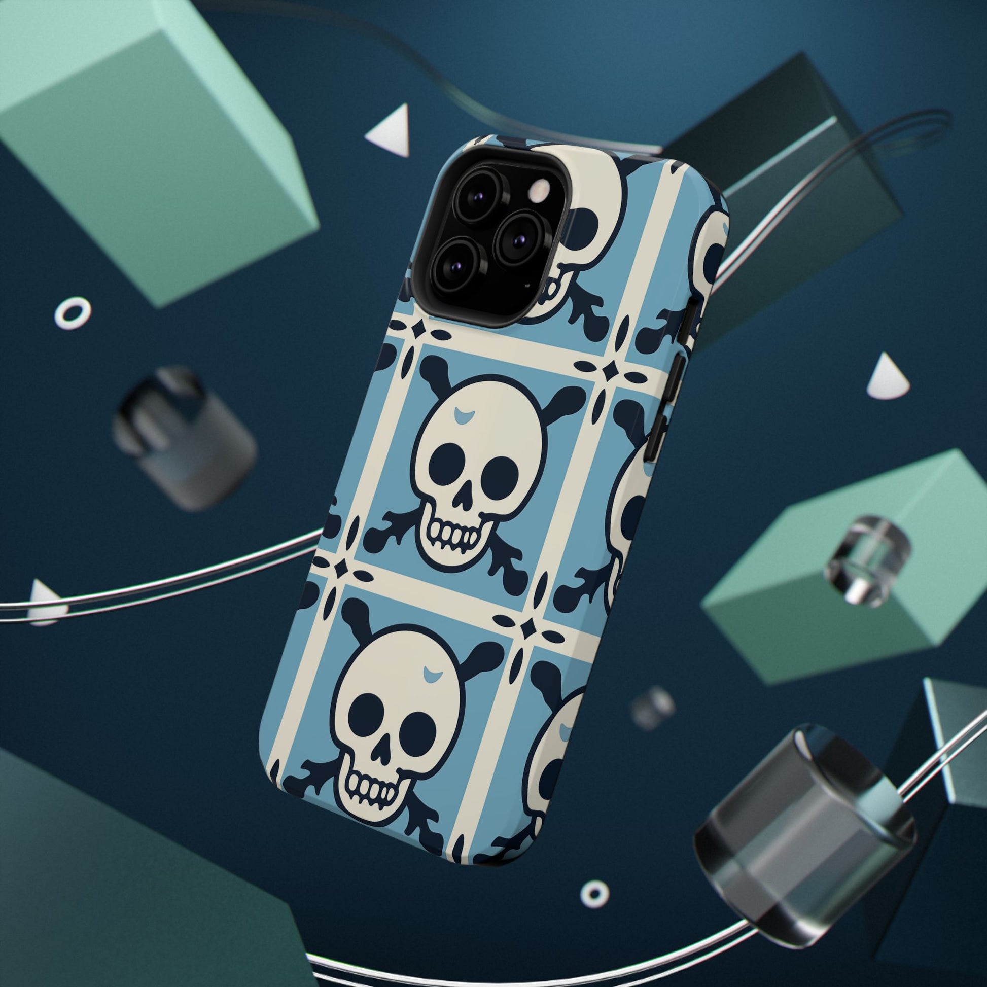 Cute Skull Phone Case Sugar Skull Ghingham Impact-Resistant Cover Goth Skull, Halloween Gift iphone 13 14 15 16 Pro Max