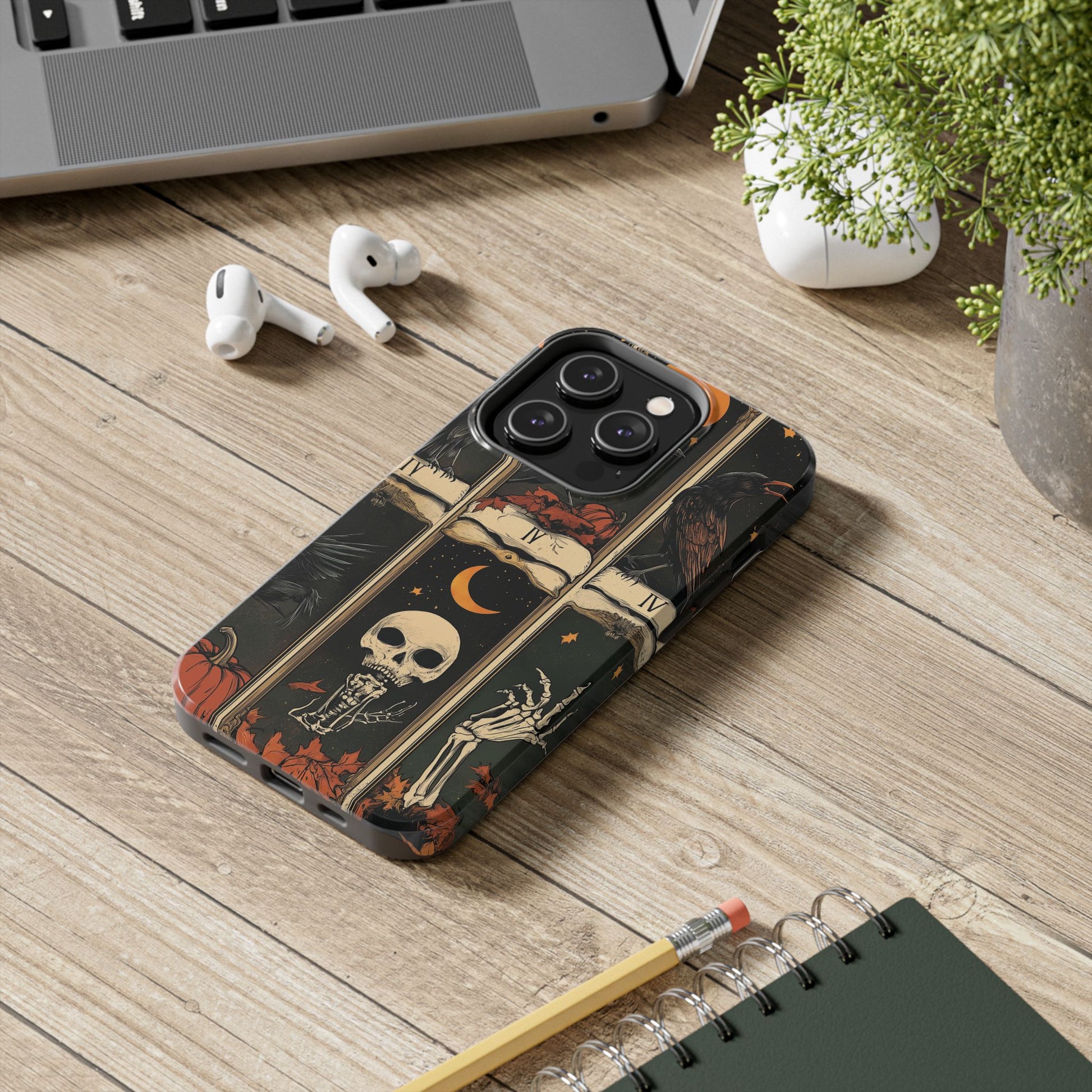 Tarot Card Mystical Phone Case Psychic The Crow Dark Academia Halloween Gothic Phone Case Street iPhone 15 Pro Max Samsung Galaxy A