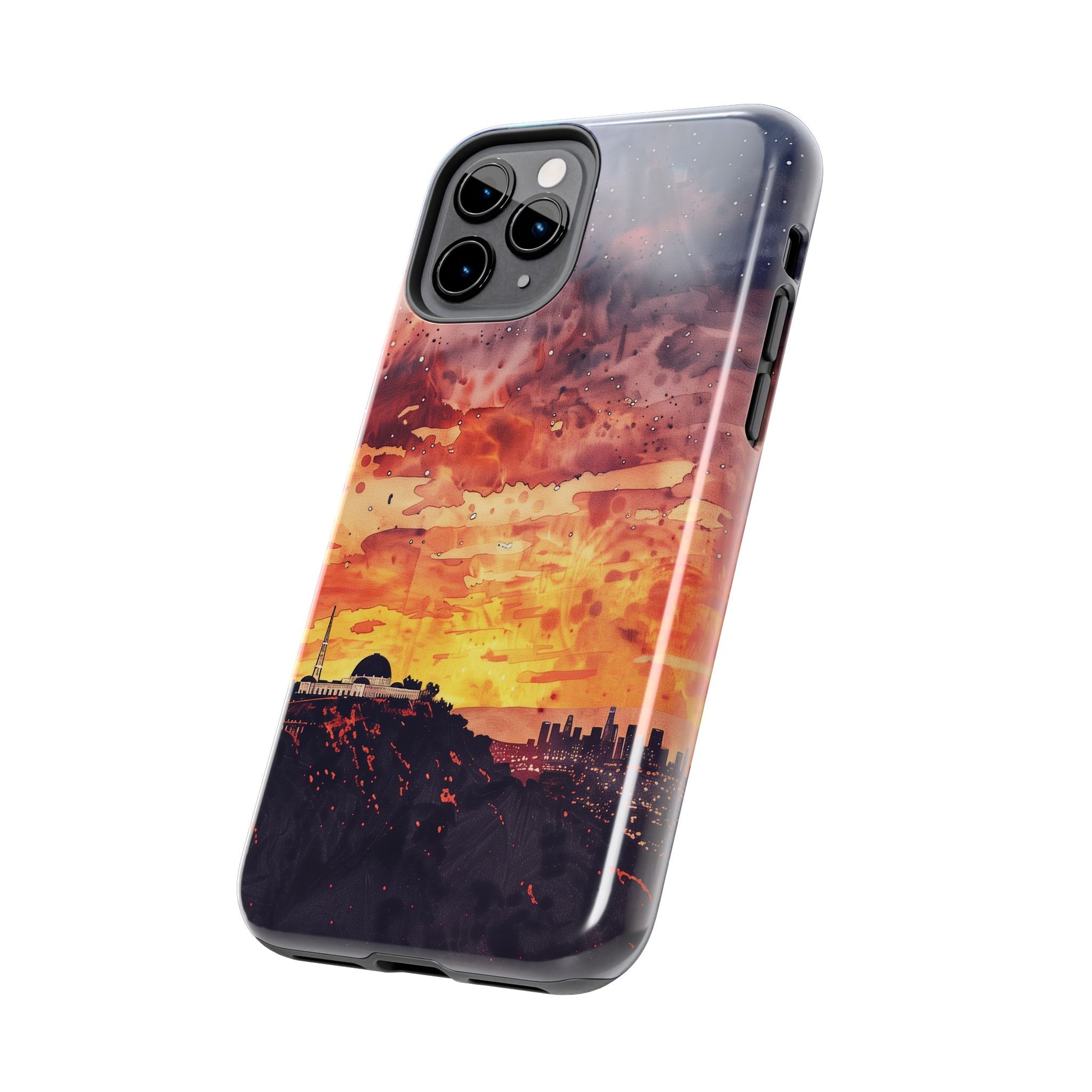 Los Angeles Sunset iPhone Case, Golden Hour Scenic View, Hollywood Hills Sunset Phone Case, Palm Trees Phone Case, iphone 15 pro max case