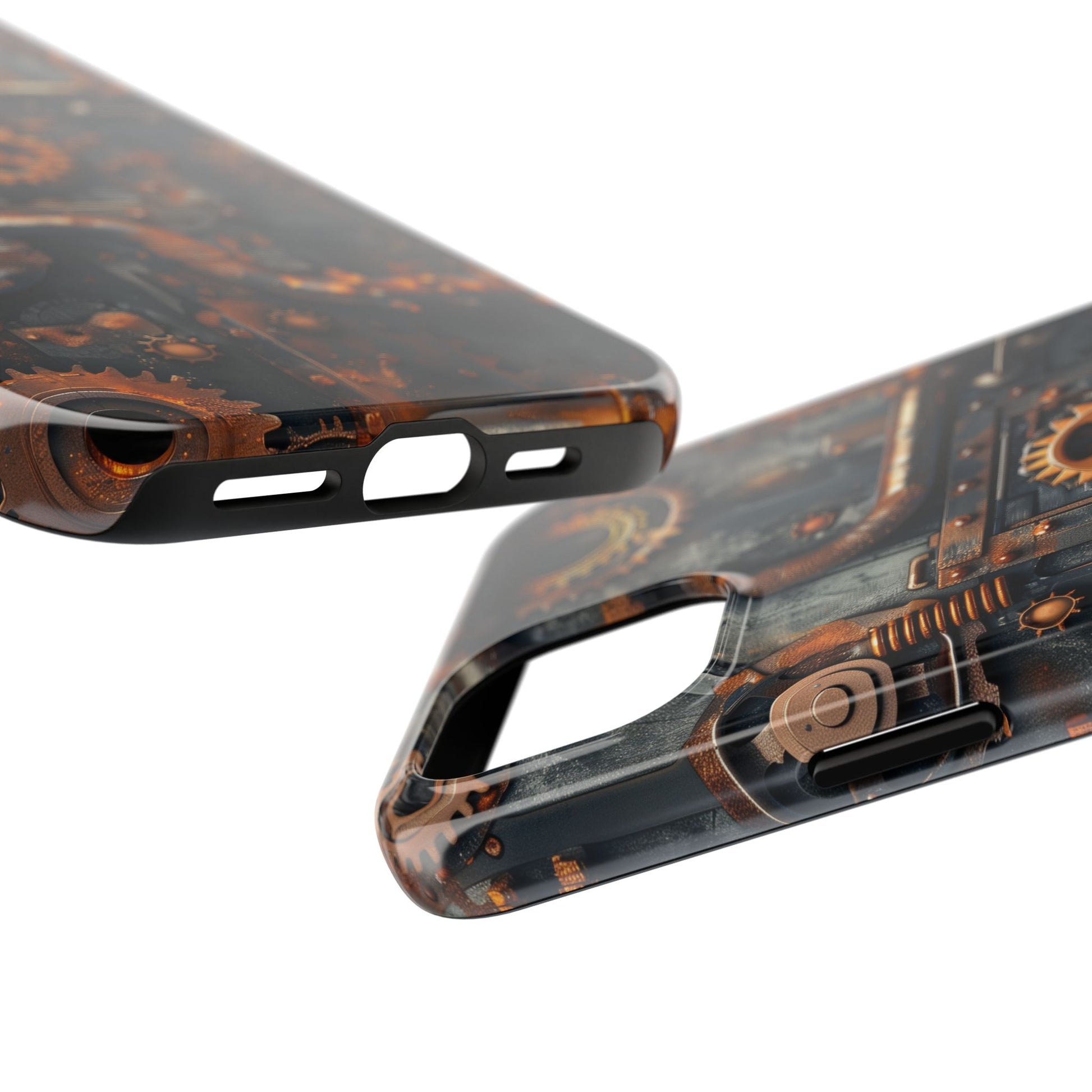 Steampunk Phone Case - Industrial Style Cover with Pipes and Cogs - Unique Steampunk Accessory for Your Phone