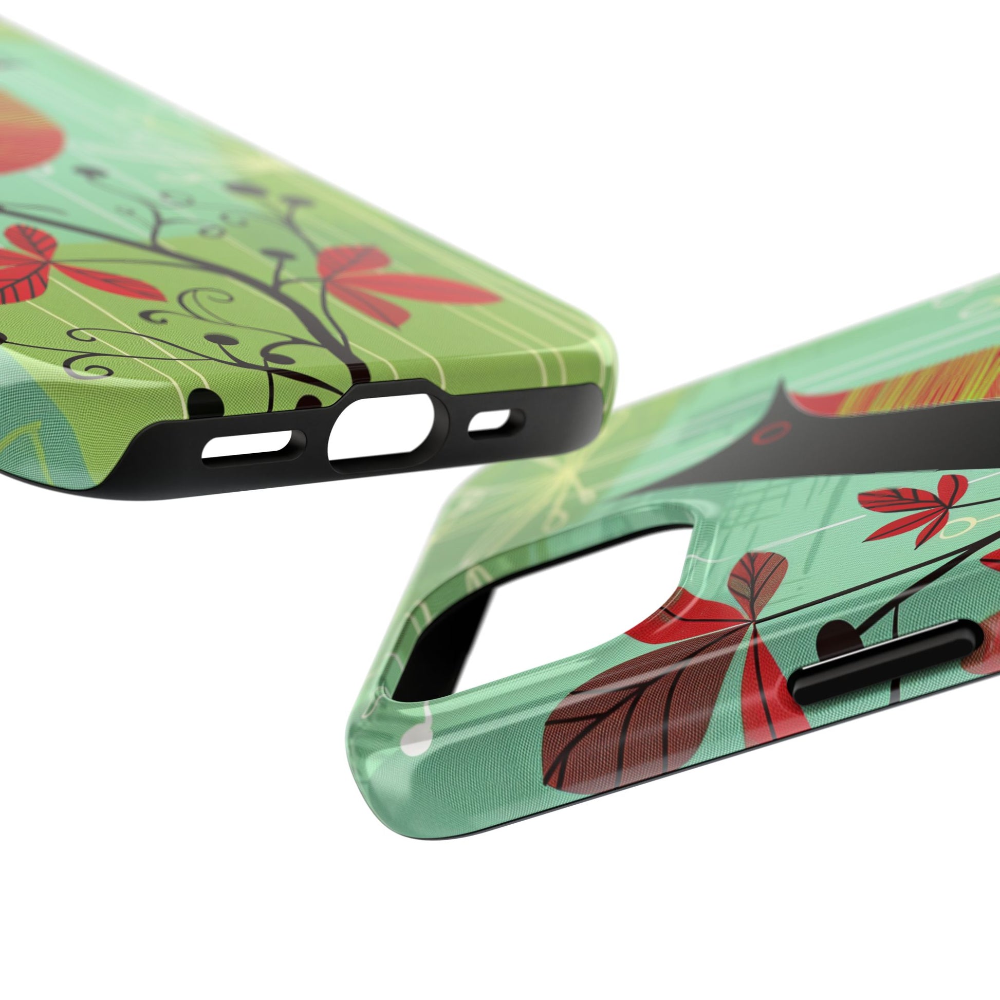 Mid Century Modern Animal Phone Case, Atomic Birds, Bird Iphone Case,Earth Tone Colors, Retro Style Smartphone Cover, iphone 14 Case, Apple
