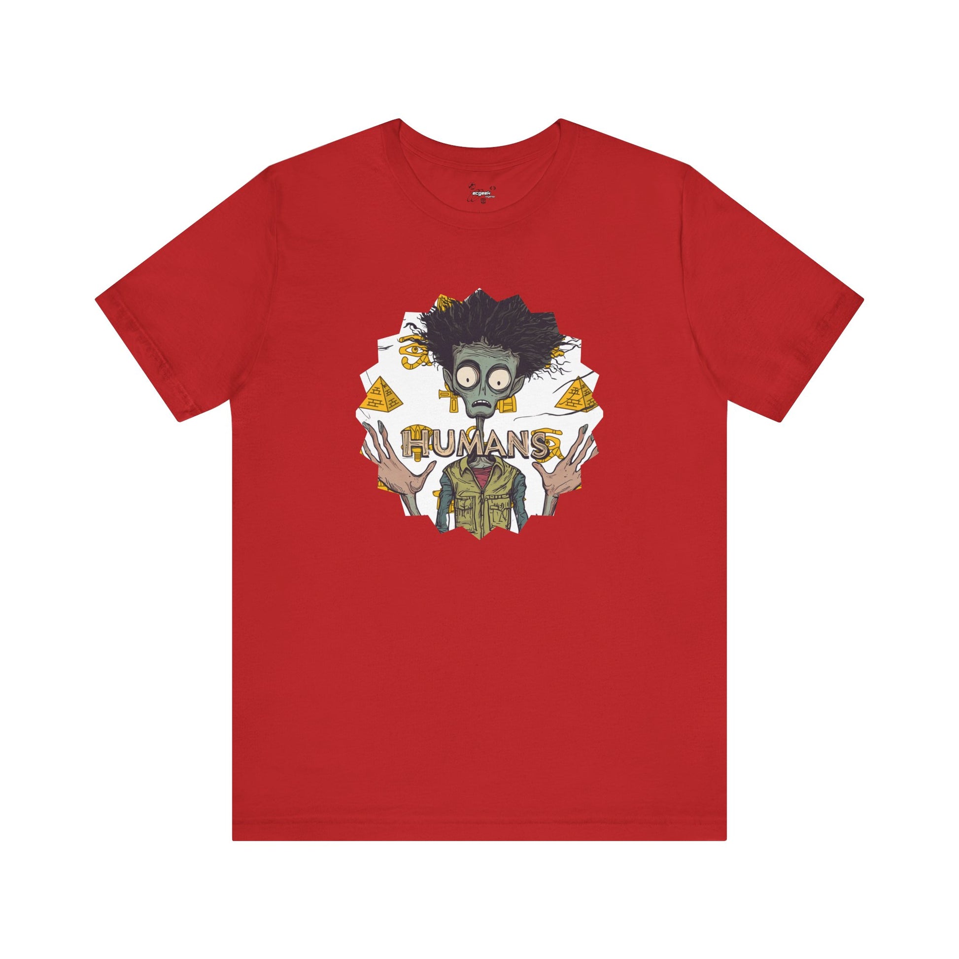 Alien Conspiracy Theory Ancient Human Fan Graphic Tee Crazy Hair Pyramids Egyptians UFO Shirt Extraterrestrial
