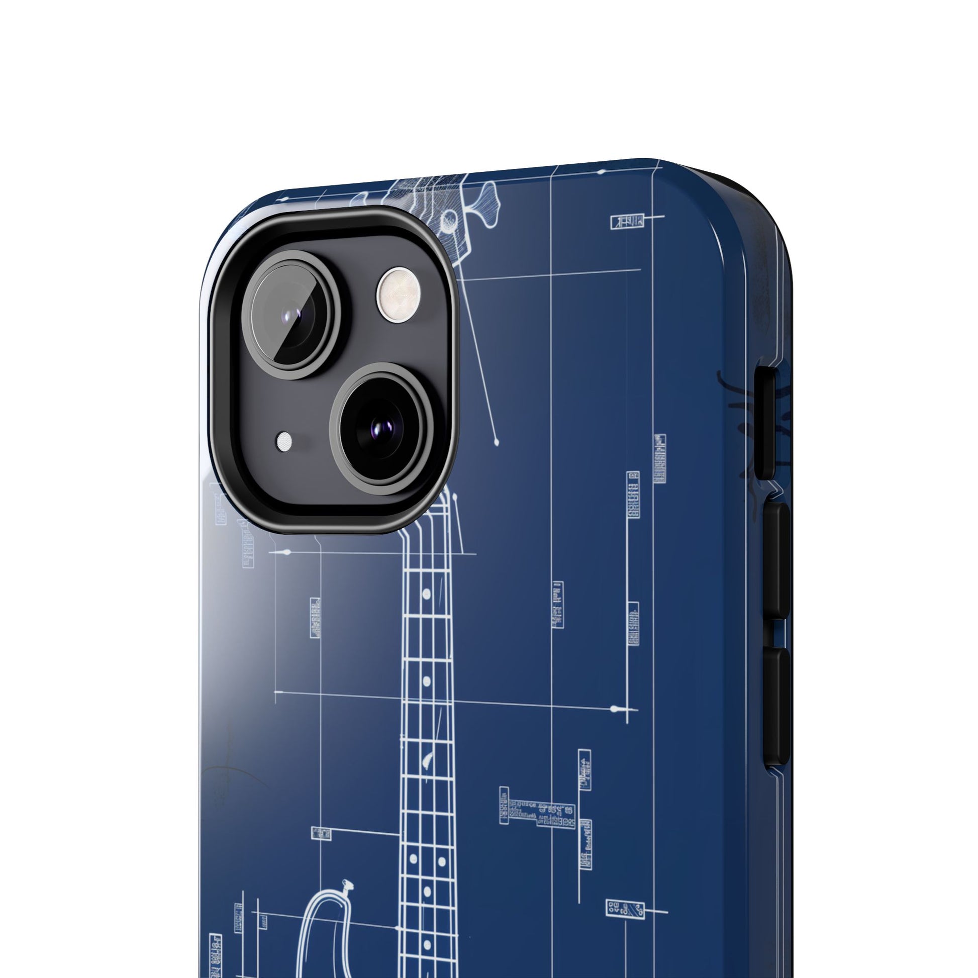 Guitar Phone Case Blueprint Schematic Vintage Custom Design Fender Gibson Rickenbacker Custom Rock Music Phone Accessories Musician Gift