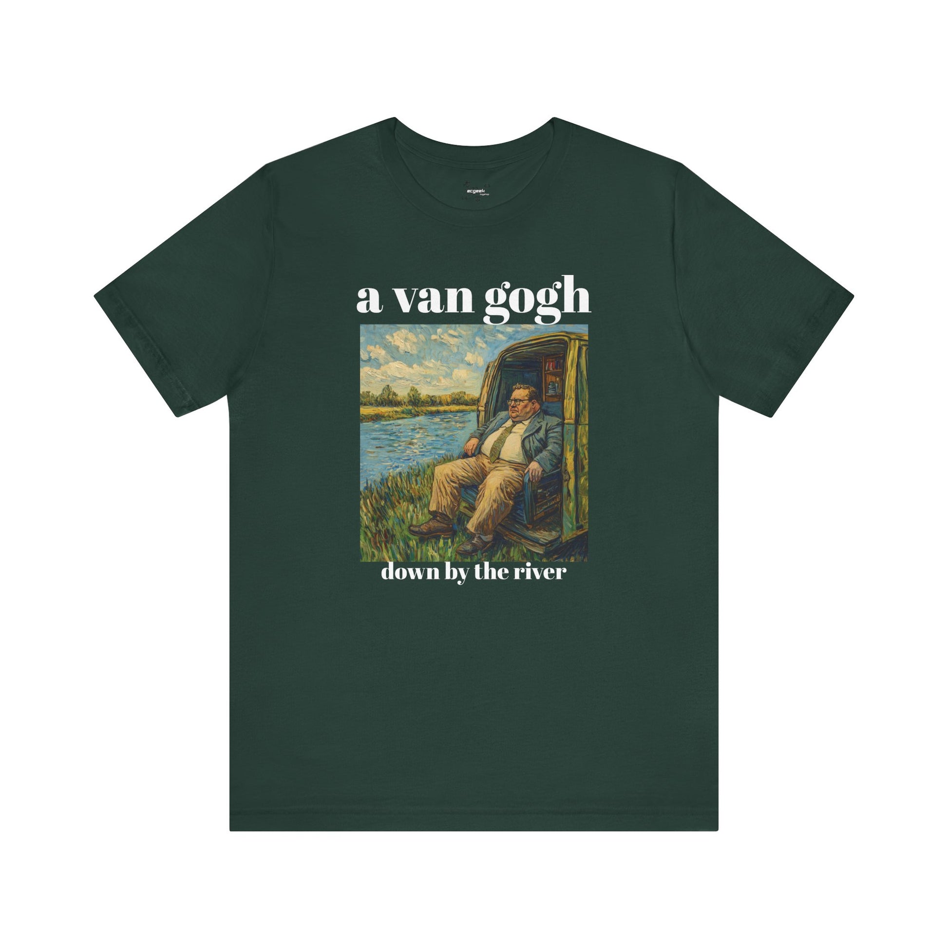 Tshirt Van Gogh Down by the River Van Gogh Style Print Sitting by a River Graphic Tee Tshirt Matte Foley Wall Decor ShirtFine Wall Art