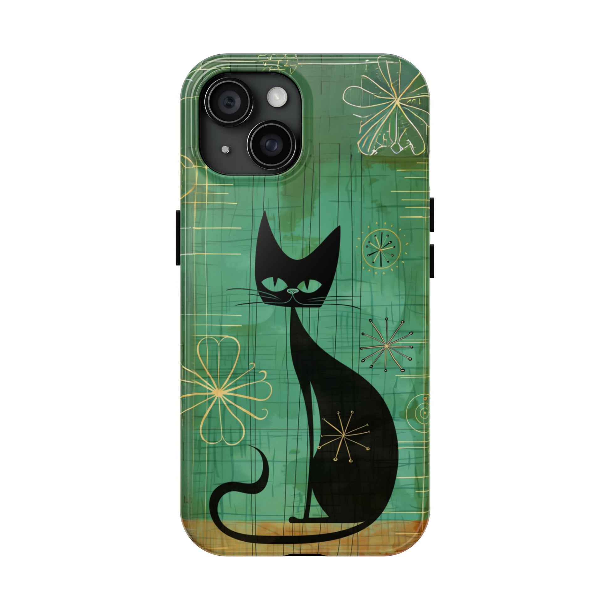 Mid-Century Modern Phone Case-Case, Mid Mod iPhone Case, Atomic Cats iPhone Case, Retro Chic Smartphone Cover, Unique Phone Case