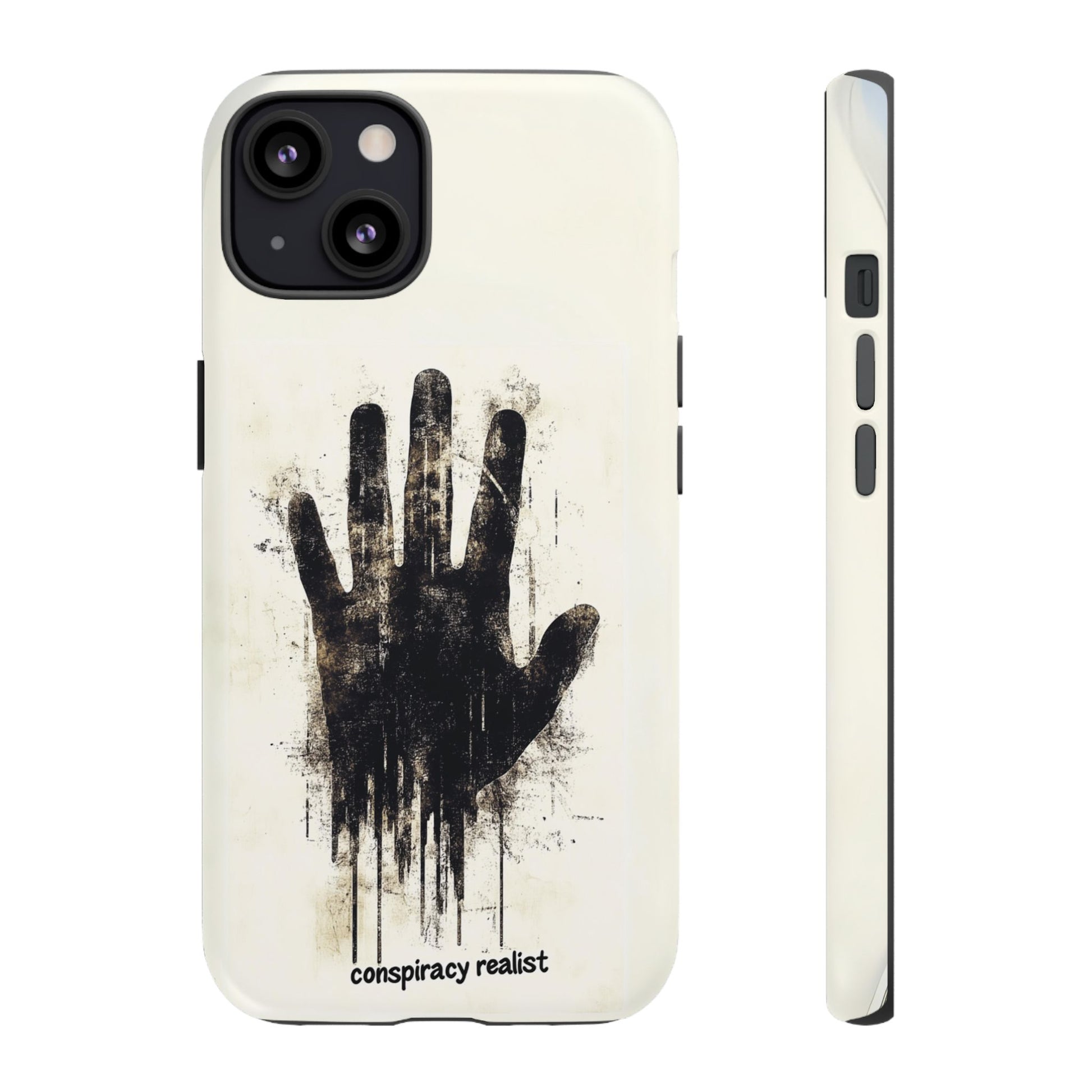 Conspiracy Realist Paranormal Mystery Design X-Files Inspired Ghostly Hand Conspiracy Theory Creepy iPhone 13 14 15 16 Pro Max Galaxy Pixel