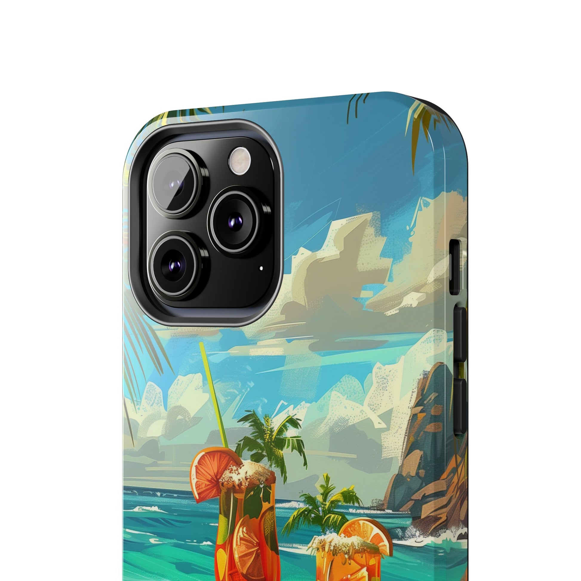 Retro Beach Scene Phone Case, Vintage Tropical Ocean iPhone Case, Summer Beach Phone Cover for iPhone, iphone 15 pro max