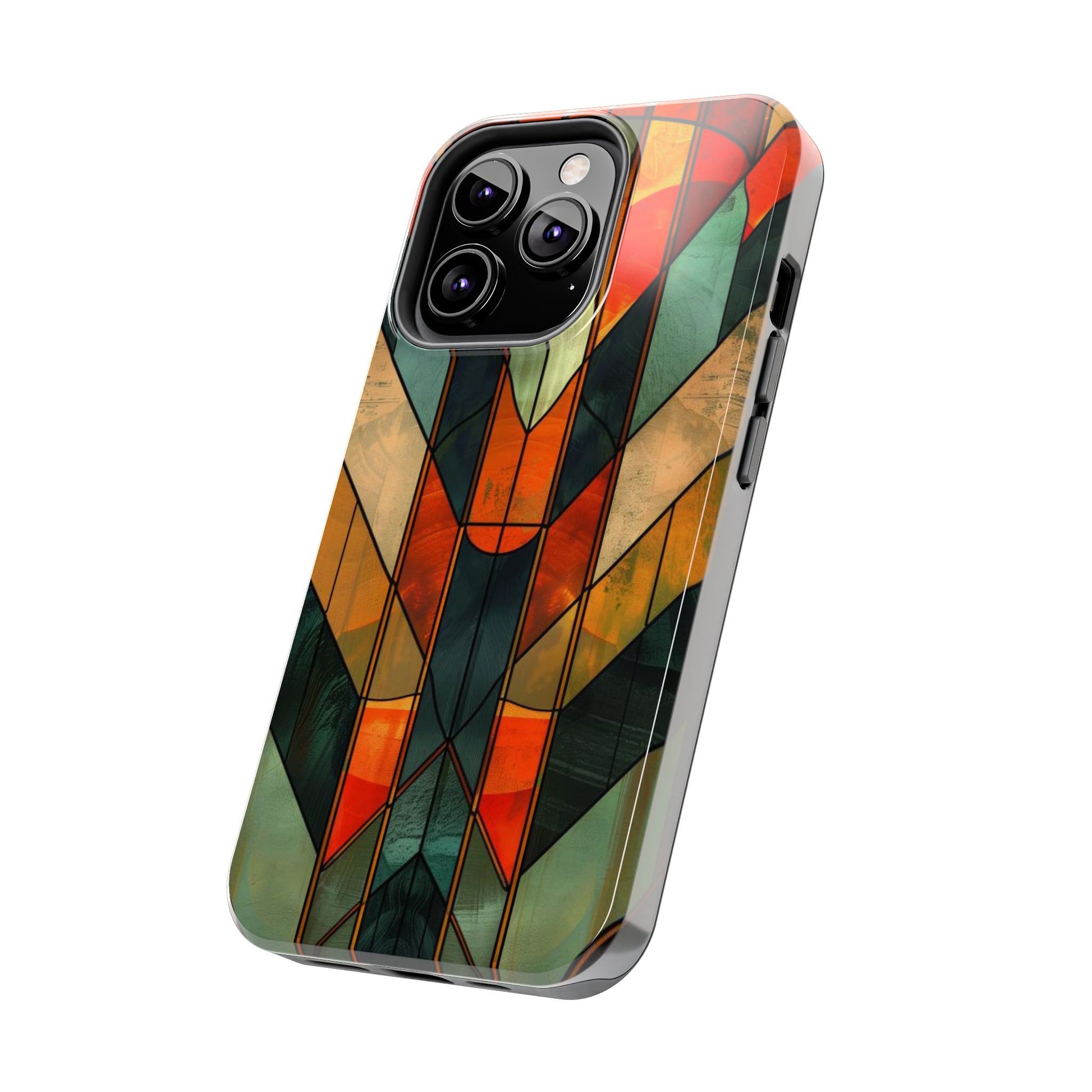 Noir Art Deco Colorful Stained Glass - Durable Dual Layer Iphone Case - Architect Phone Case