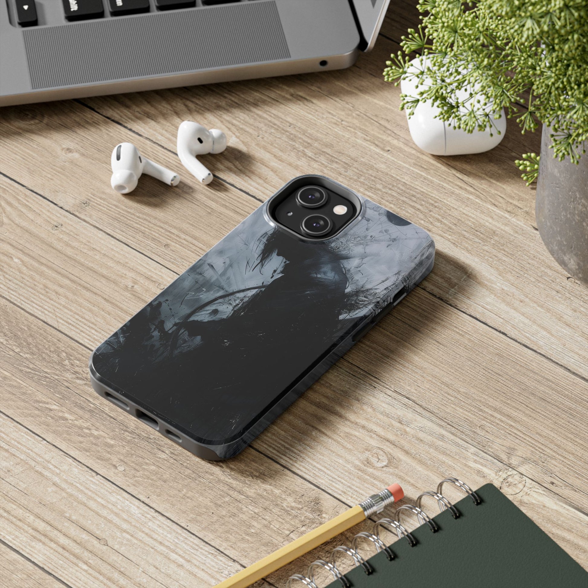 Gothic Art Phone Case Silhouette, Sandman Phone Case, Moon and Tarot Phone Case, Halloween Spooky Season, Dark Academia iPhone 15 Pro Max