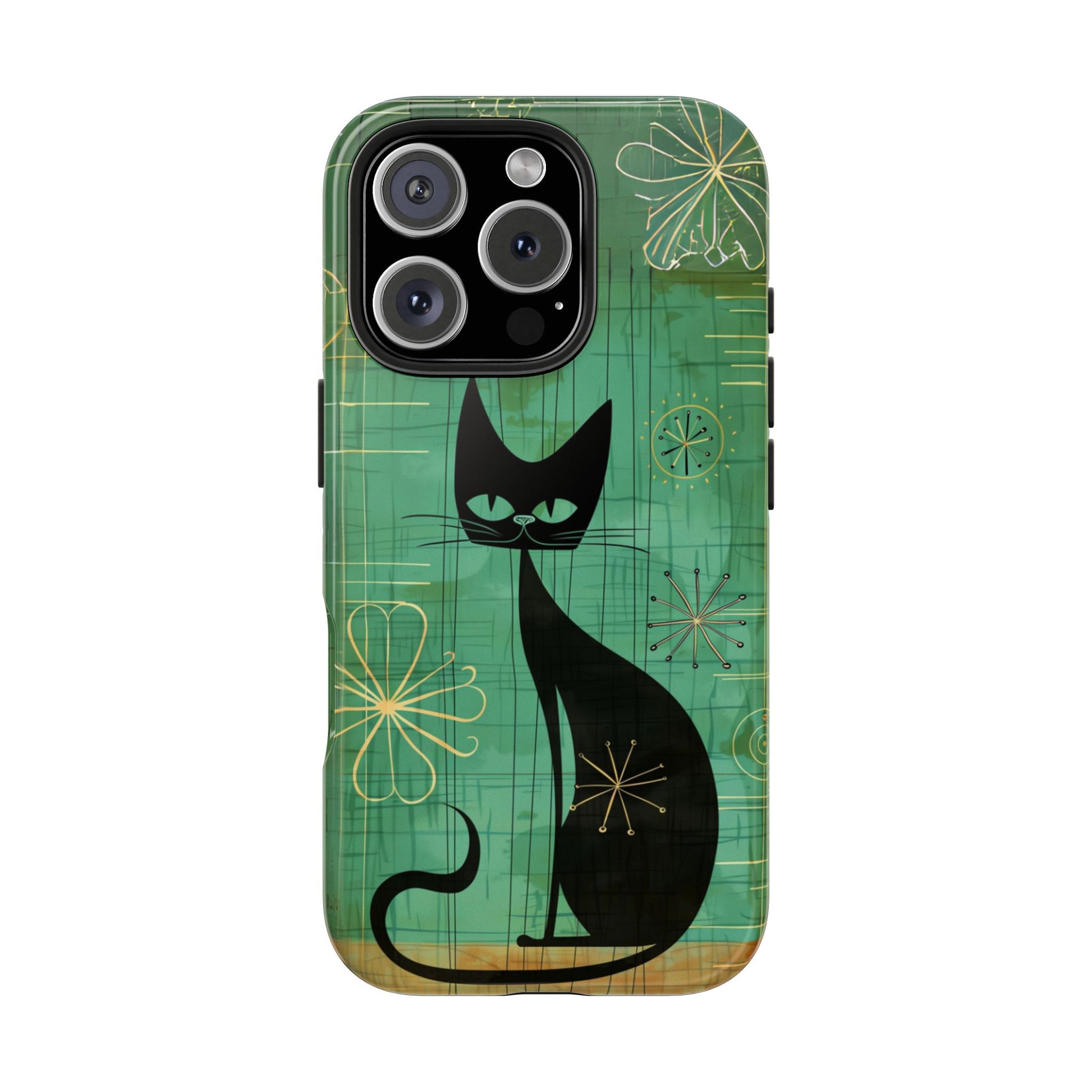 Mid-Century Modern Phone Case-Case, Mid Mod iPhone Case, Atomic Cats iPhone Case, Retro Chic Smartphone Cover, Unique Phone Case