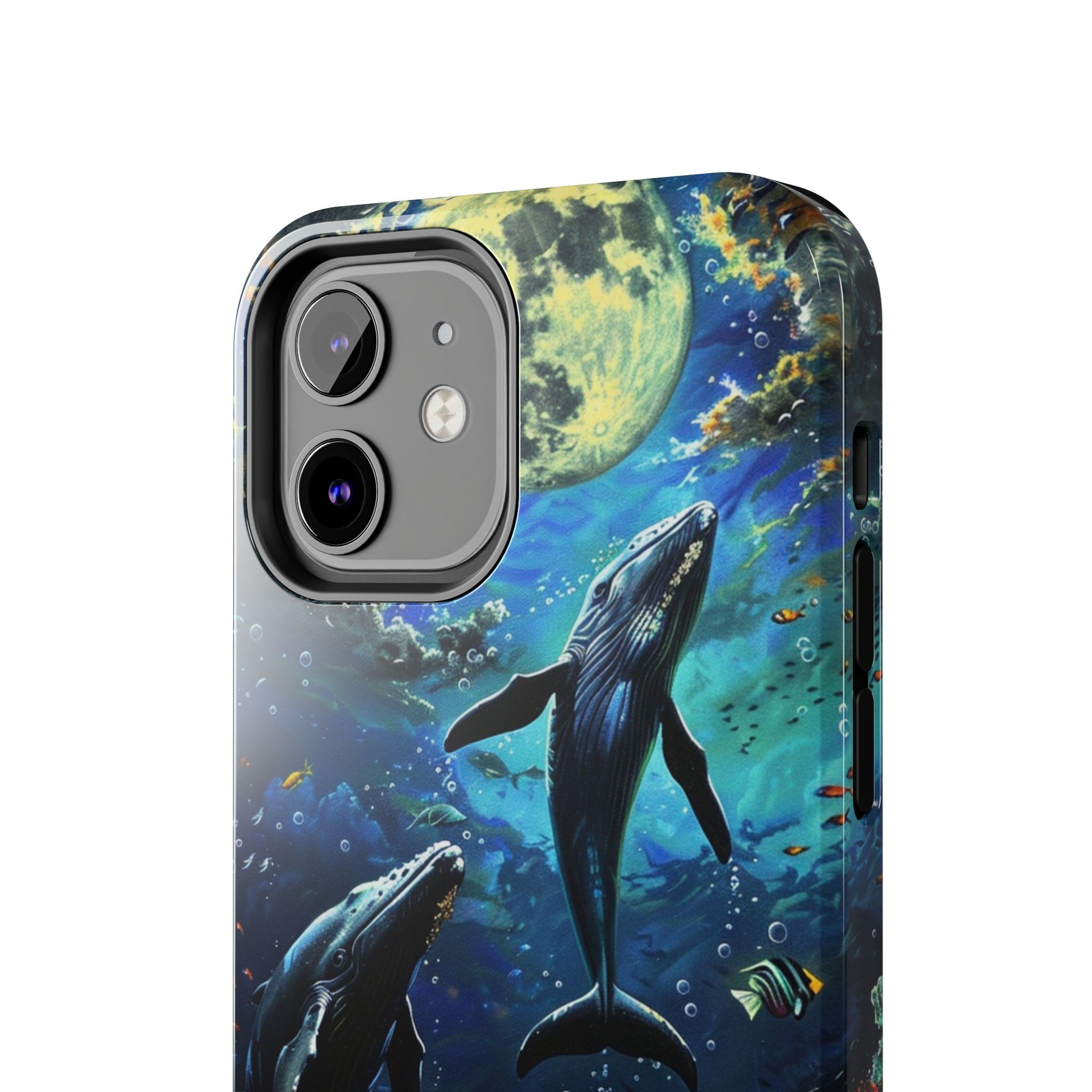 Moonlit Whales Underwater Phone Case - Durable and Stunning Protective Cover