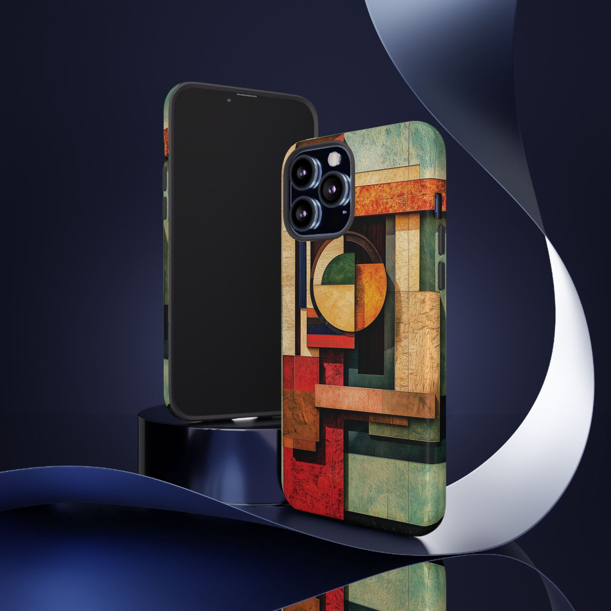 Tan Prairie Style Frank Lloyd Wright Usonian Phone Case Geometric Stained Glass Art Deco Marble Gold 13 14 15 16 iPhone Pro Max Galaxy Pixel