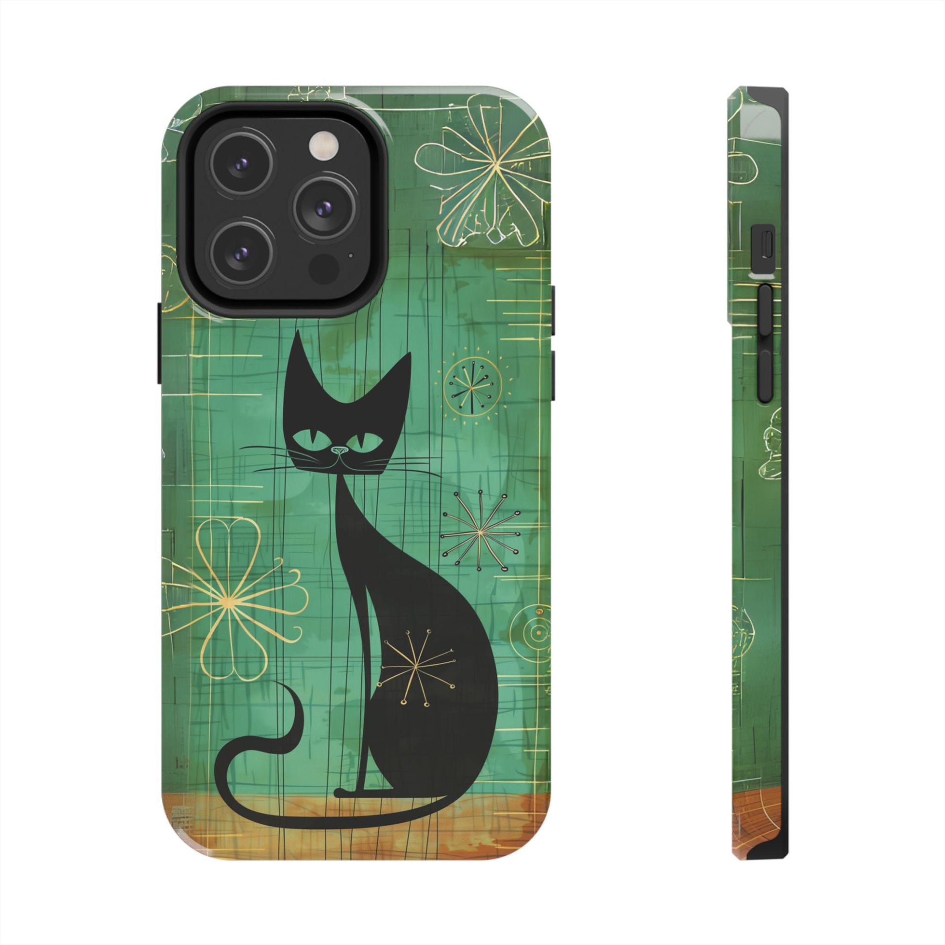 Mid-Century Modern Phone Case-Case, Mid Mod iPhone Case, Atomic Cats iPhone Case, Retro Chic Smartphone Cover, Unique Phone Case