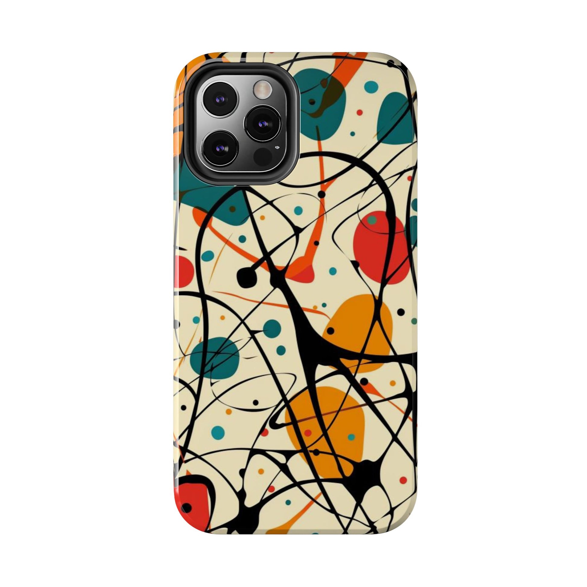 Mid Mod Phone Case,  Colorful Mid Mod Design Durable Phone Case, Vibrant and Stylish iPhone Tough Cover, iphone 15 case, iphone 14 pro max