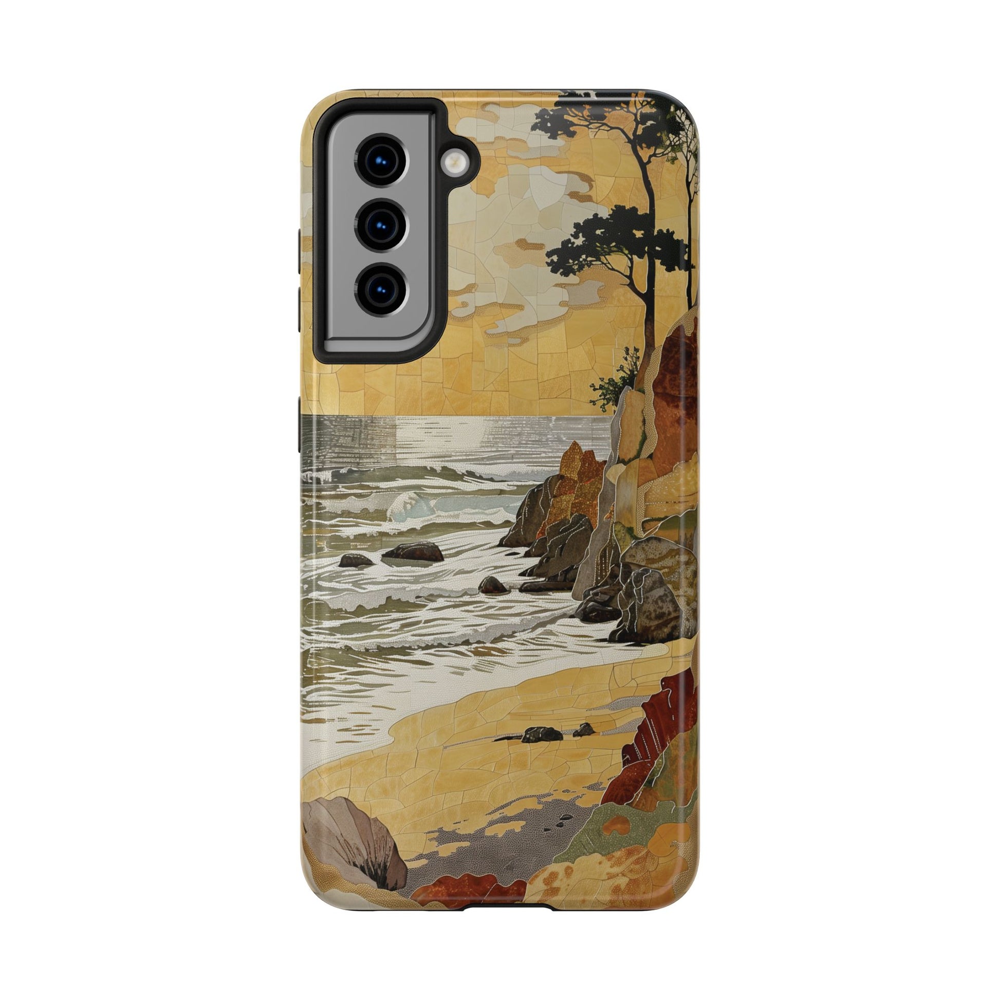 Retro Beach Scene Phone Case, Vintage Tropical Ocean iPhone Case, Summer Beach Phone Cover for iPhone, iphone 15 pro max