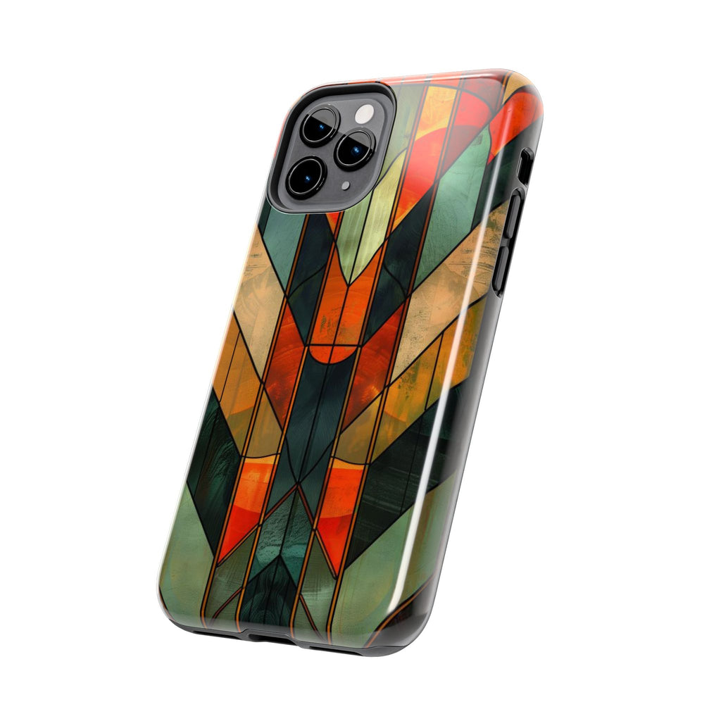 Noir Art Deco Colorful Stained Glass - Durable Dual Layer Iphone Case - Architect Phone Case