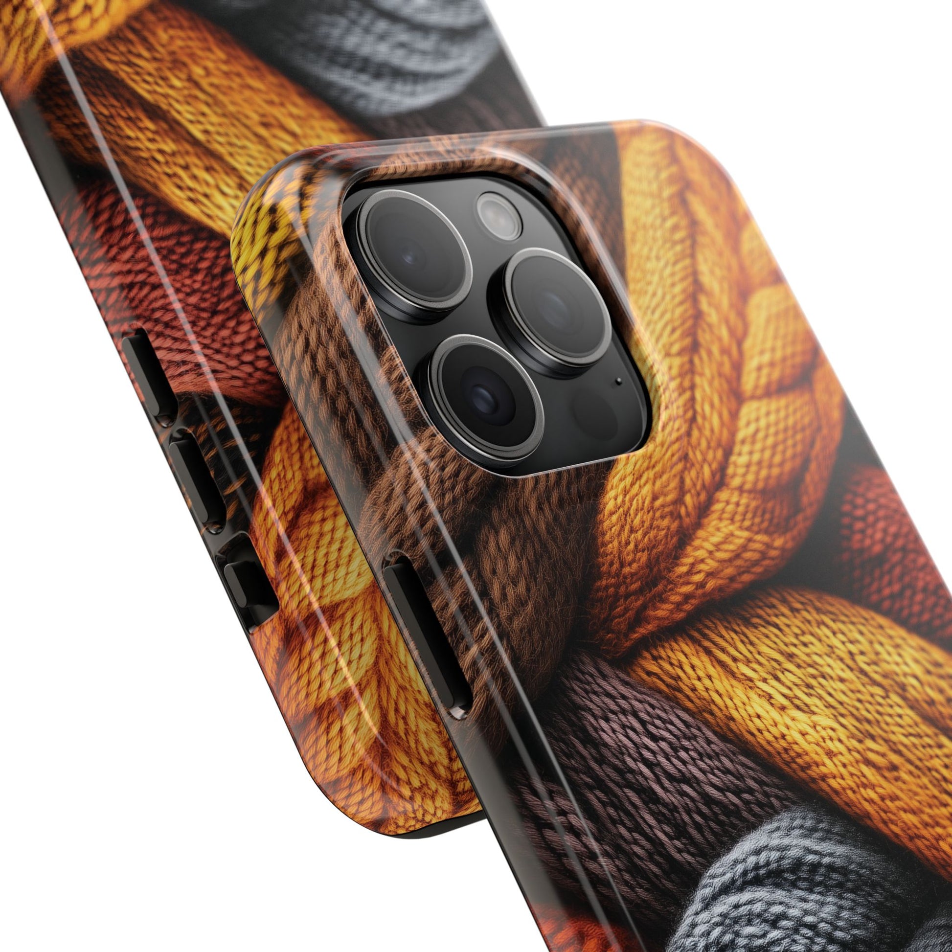 Fall Knit Sweater Cozy Cottagecore Phone Case Boho Embroidered Fall Colors Phone Cover for iPhone 13 14 15 Pro, Samsung Galaxy S22 S23