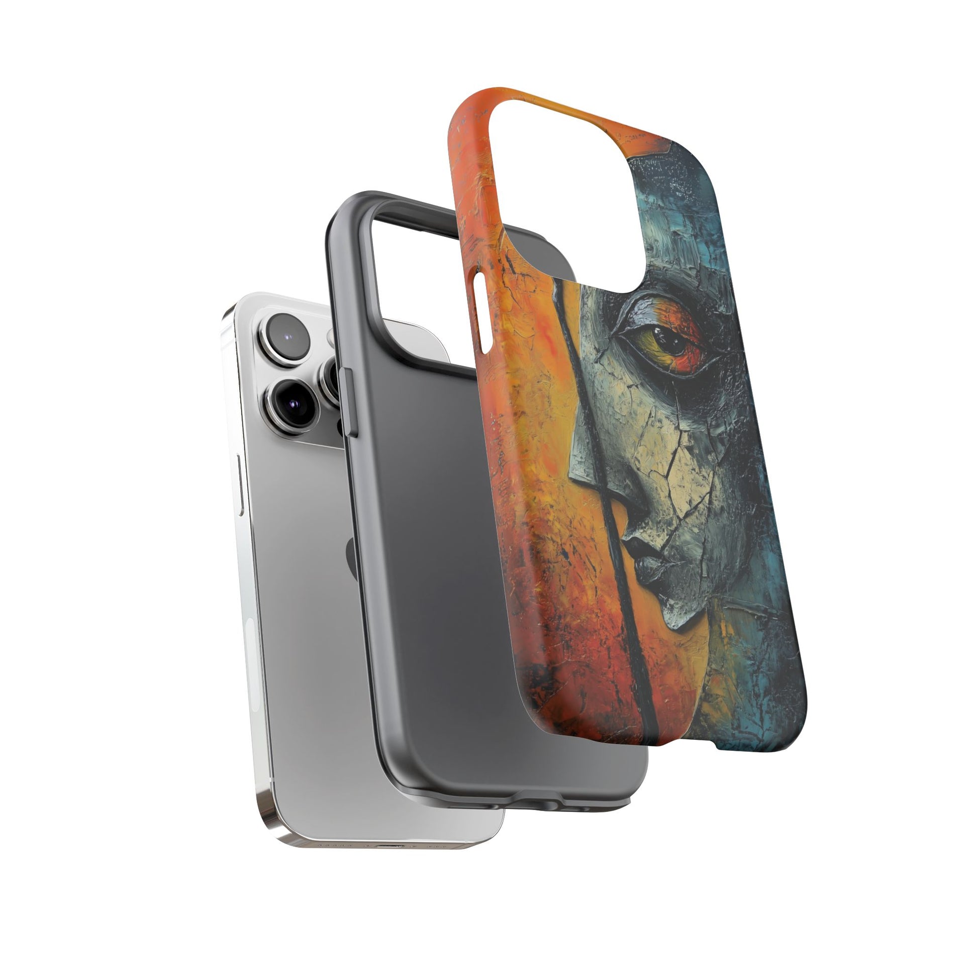 Surrealist Art Phone Case Salvador Dali Style Face Tough Case Unique Artistic 3D Textured Look Surrealism Gift Art iPhone 13 14 15 16