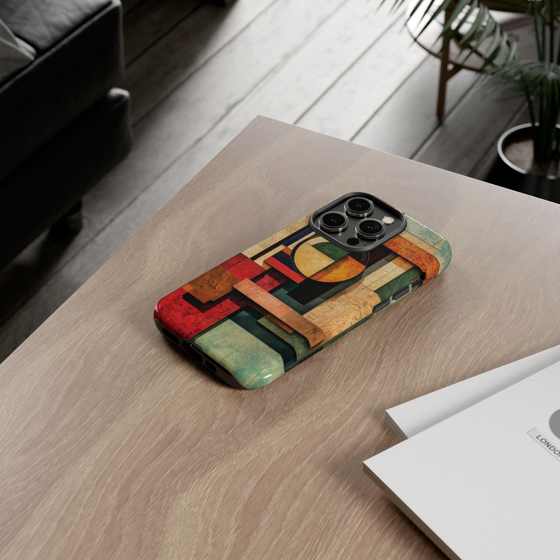 Tan Prairie Style Frank Lloyd Wright Usonian Phone Case Geometric Stained Glass Art Deco Marble Gold 13 14 15 16 iPhone Pro Max Galaxy Pixel