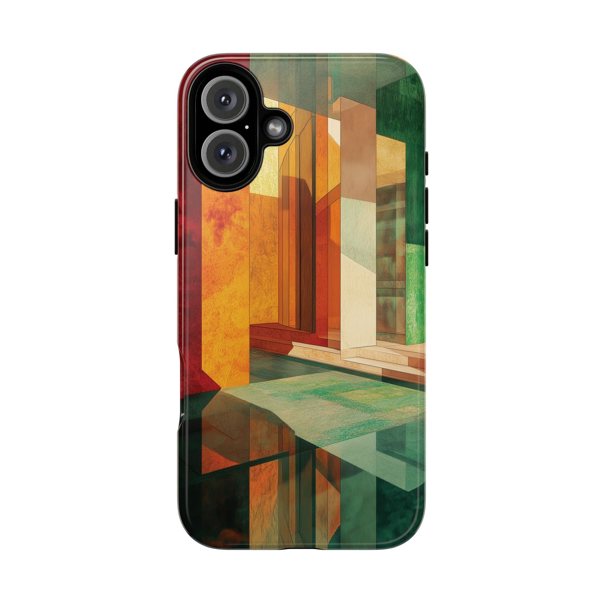 Art Deco Frank Lloyd Wright Inspired Usonian Phone Case Geometric Stained Glass Art Deco Marble Gold 13 14 15 16 iPhone Pro Max Galaxy Pixel