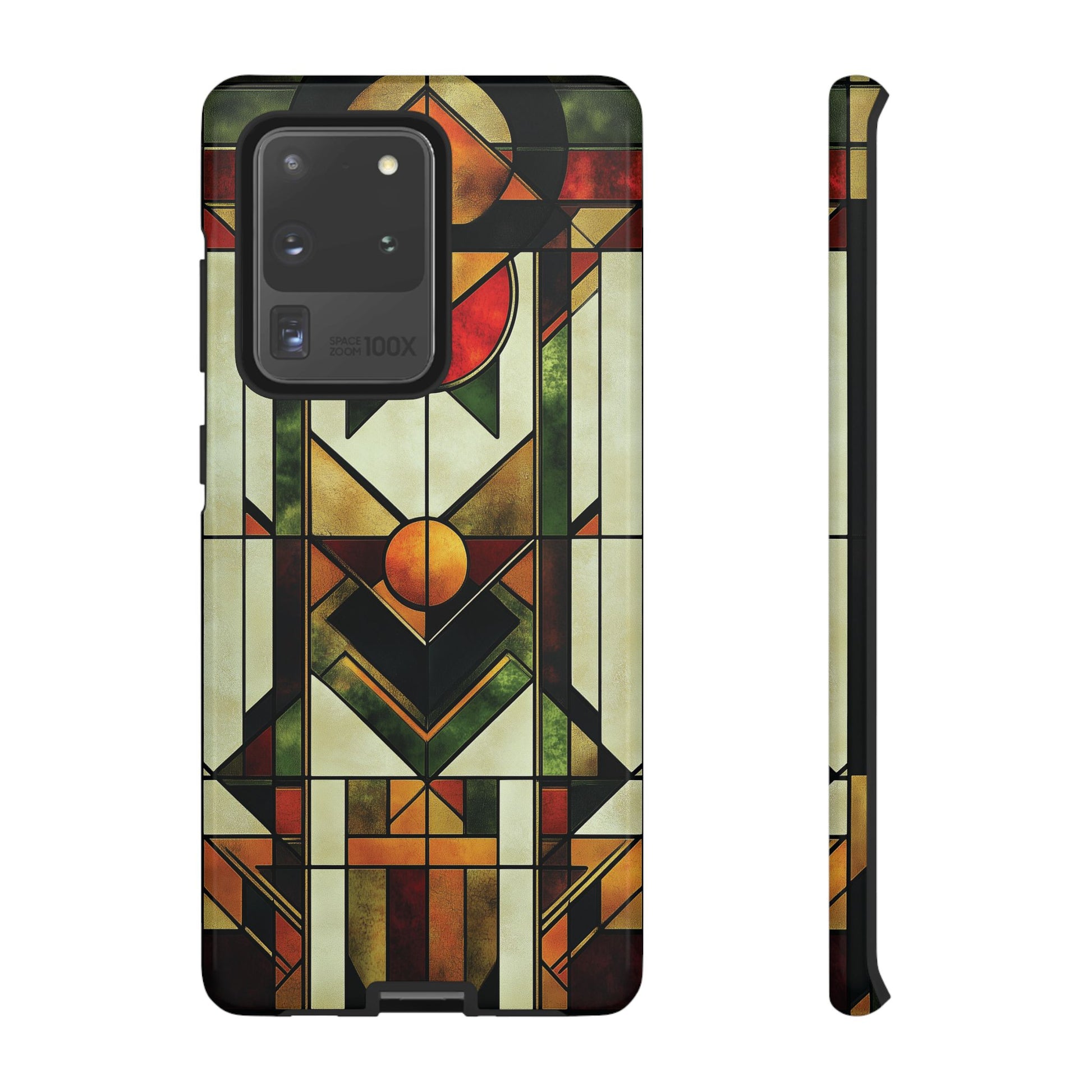 Art Deco Geometric Stained Glass Phone Case Design Lempicka Frank Lloyd Wright Prairie Style Stylish iphone 13 14 15 16 Pro Max Plus Galaxy