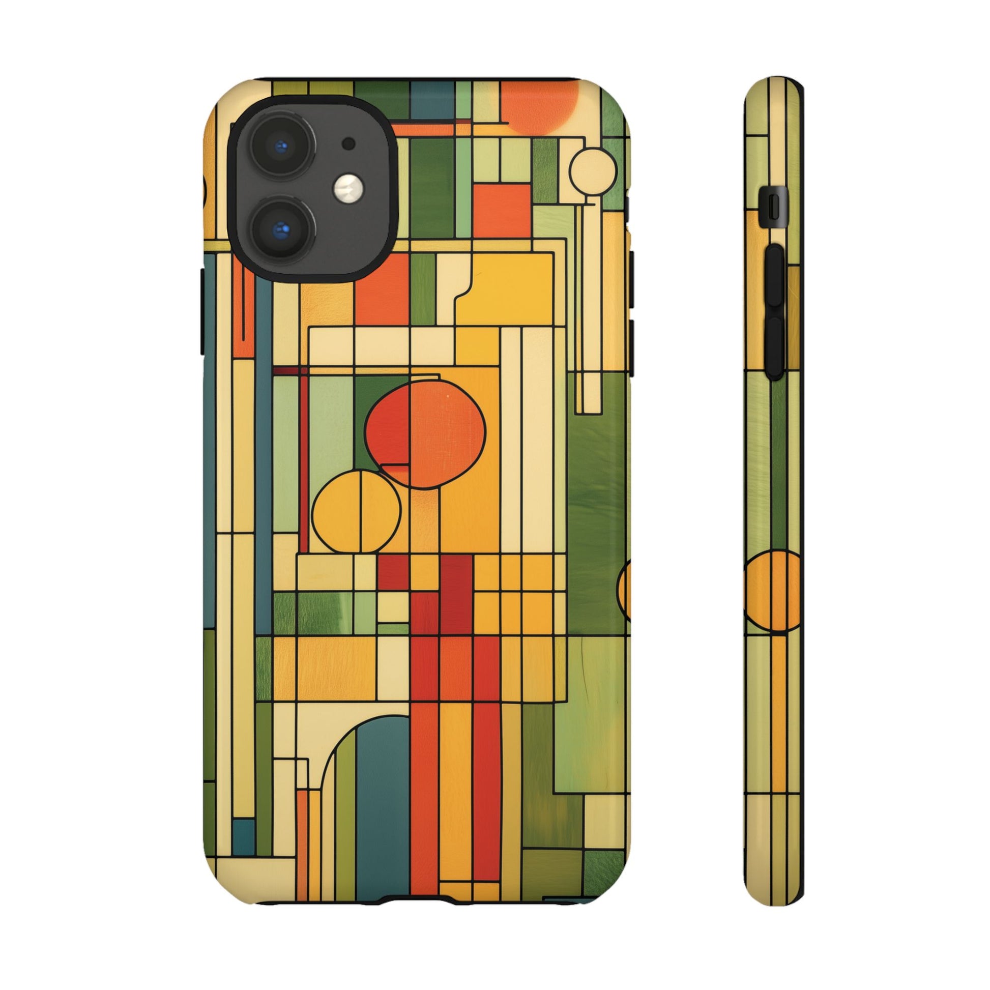 Frank Lloyd Wright Inspired Prairie Style Usonian Phone Case Geometric Stained Glass Art Deco 13 14 15 16 iPhone Pro Max Galaxy Pixel