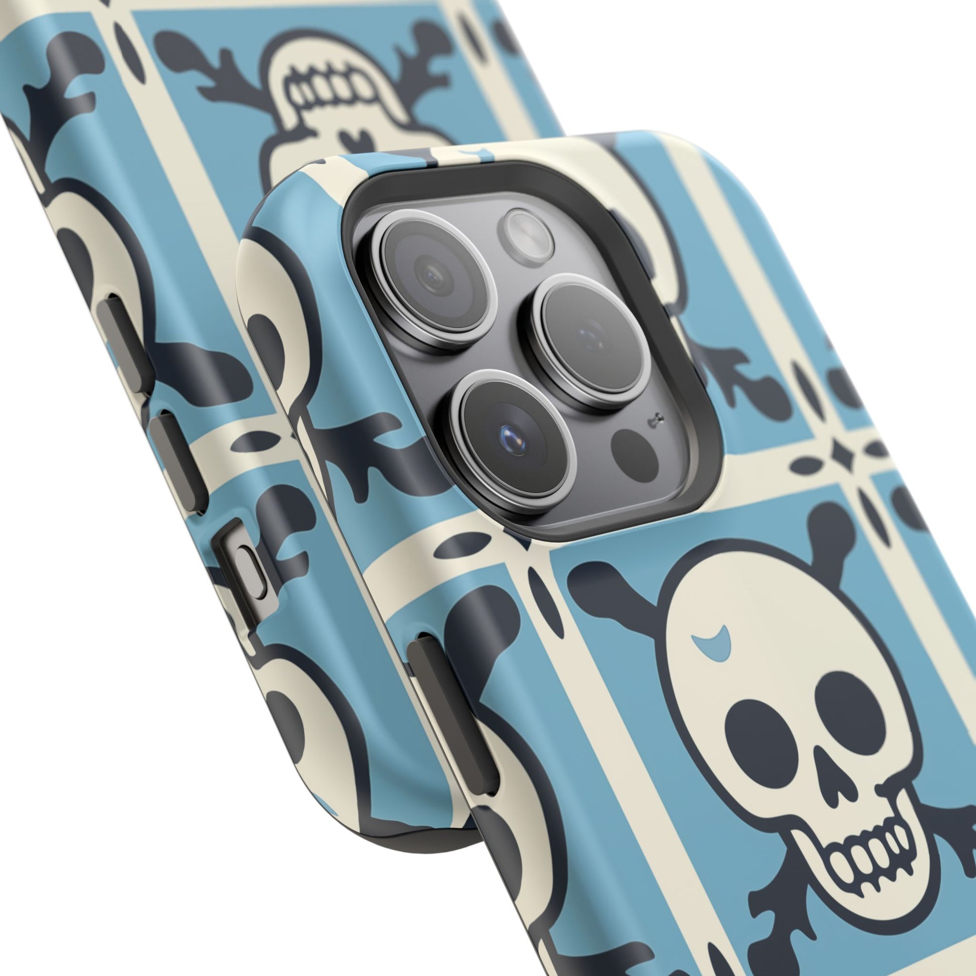 Cute Skull Phone Case Sugar Skull Ghingham Impact-Resistant Cover Goth Skull, Halloween Gift iphone 13 14 15 16 Pro Max