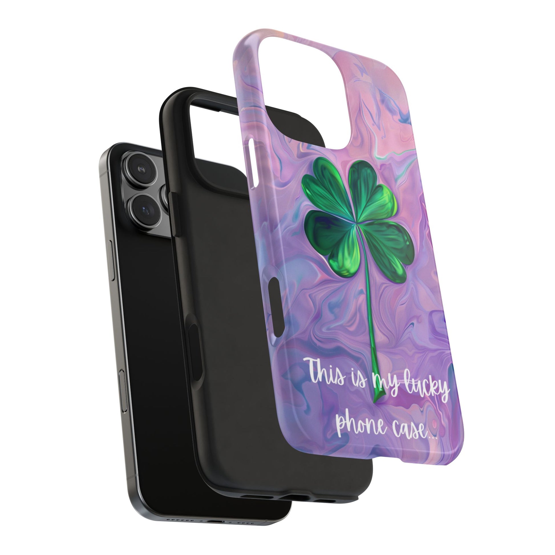 St Patrick's Day Lucky Phone Case Four Leaf Clover Durable Phone Case Good Luck Charm Protective iPhone 13 14 15 16 Pro Max Plus Galaxy