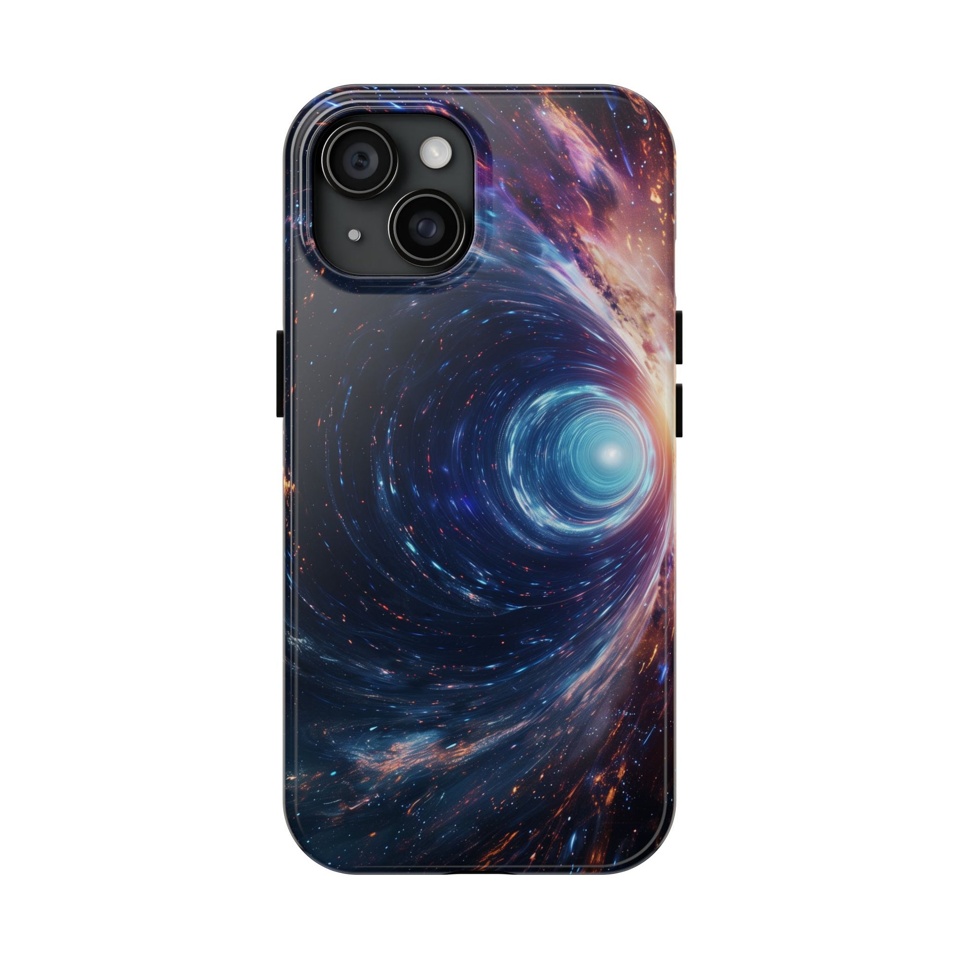 Geeky iPhone Case - Space Geek Case - Space Wormholes Phone Case - Cosmic Galaxy Cover with Futuristic Wormhole Design - Sci-Fi iphone Case
