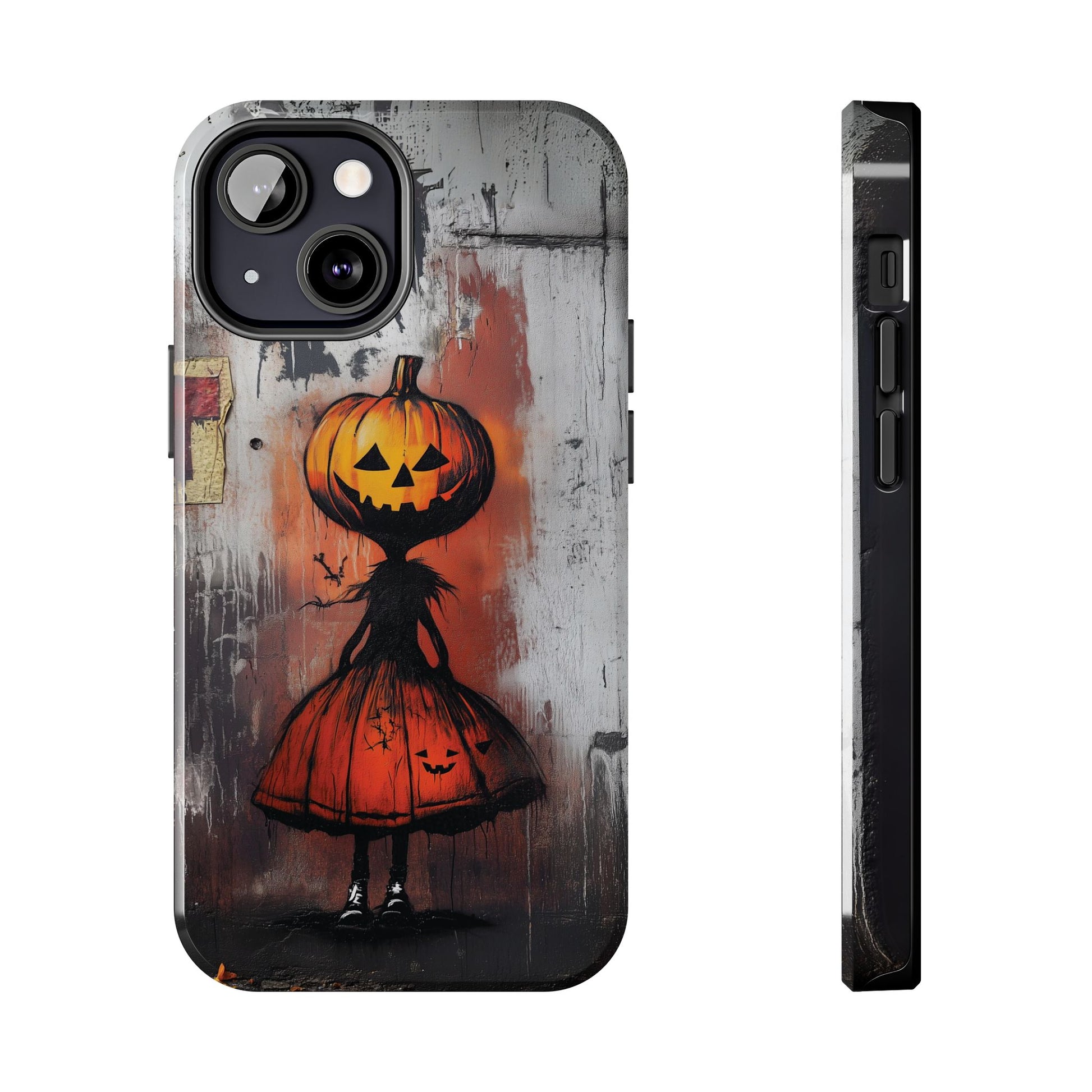 Halloween Pumpkin Wednesday Fall Artistic Gothic Dark Academia Street Art Urban Graffiti Phone Case Street iPhone 15 Pro Max Samsung Galaxy