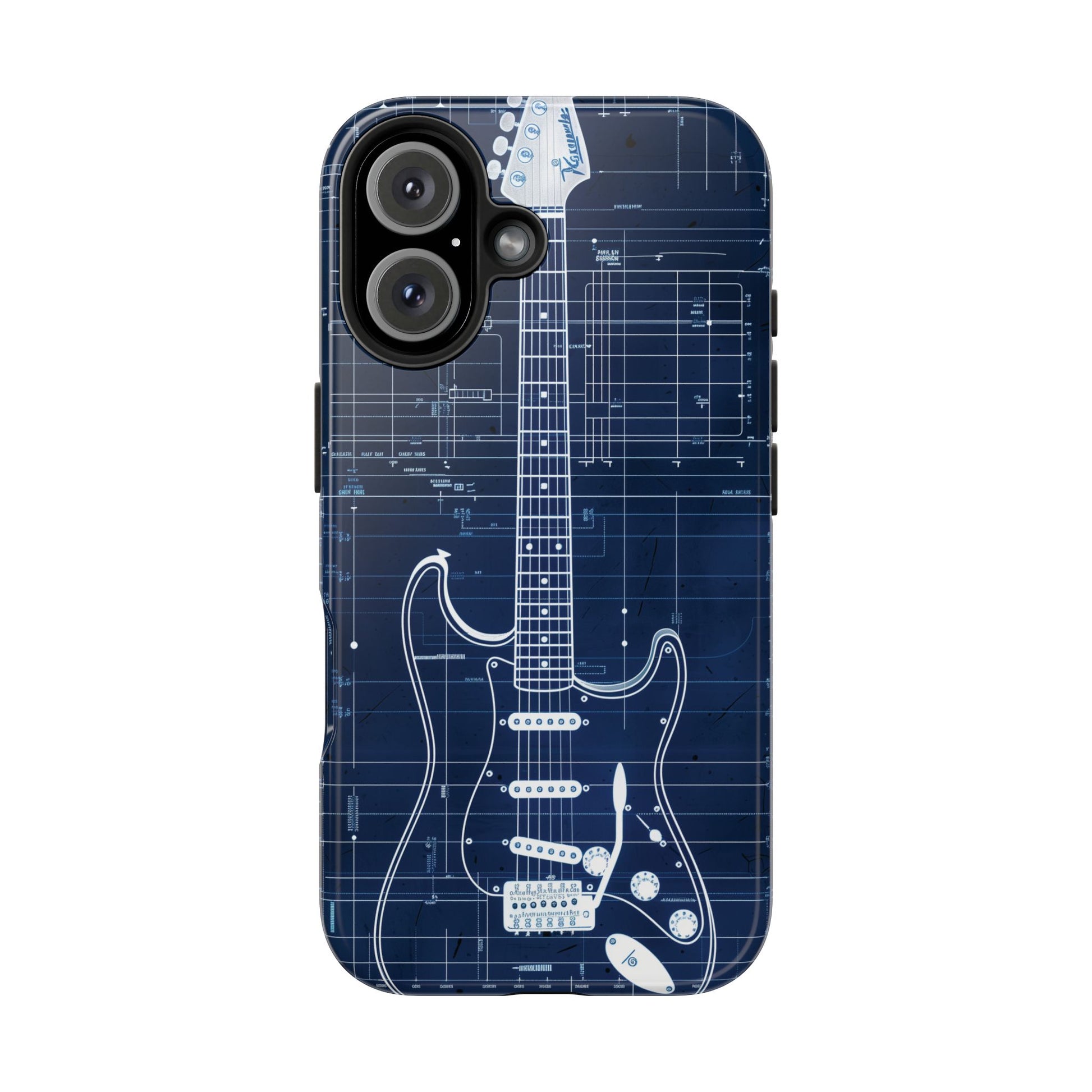 Guitar Phone Case, Guitar Blueprint iPhone Cover, Vintage Guitar Design, Custom iPhone Covers, Rock Music Phone Accessories, Musician Gift