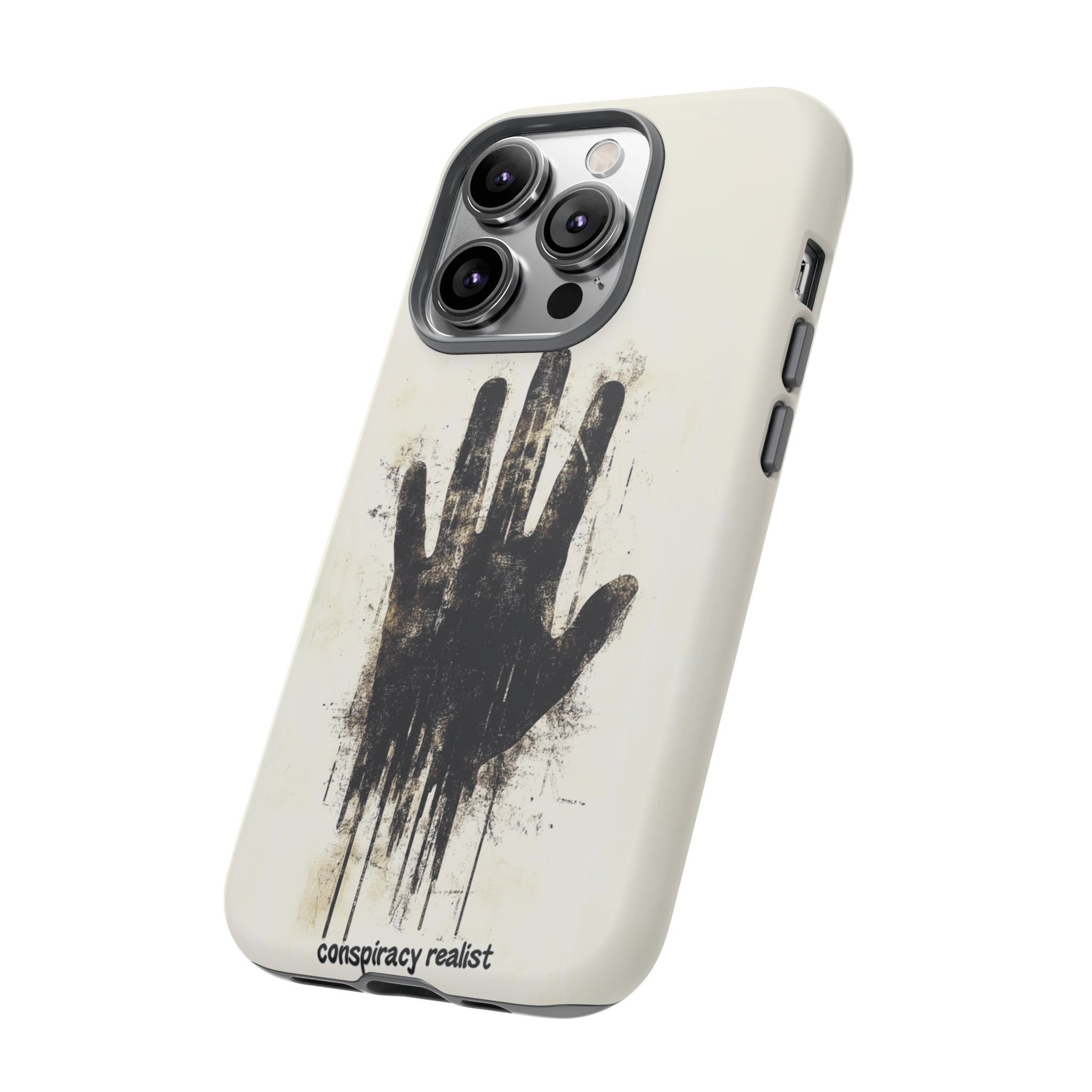 Conspiracy Realist Paranormal Mystery Design X-Files Inspired Ghostly Hand Conspiracy Theory Creepy iPhone 13 14 15 16 Pro Max Galaxy Pixel