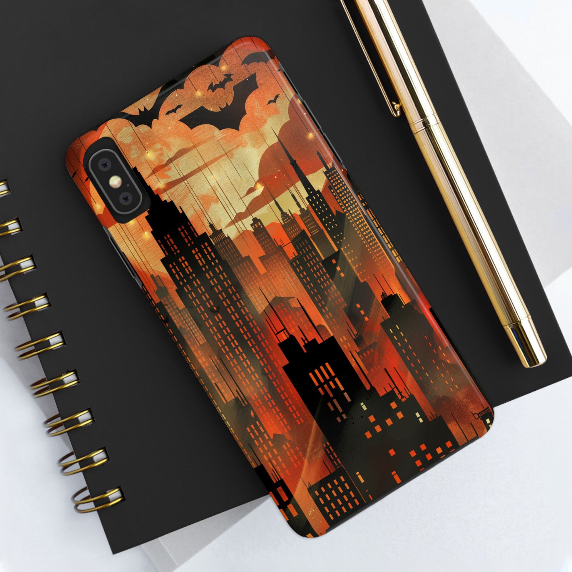 Batman Inspired Phone Case - Gotham Art Deco Style - Comic Book Hero Phone Cover - Unique Superhero Accessory